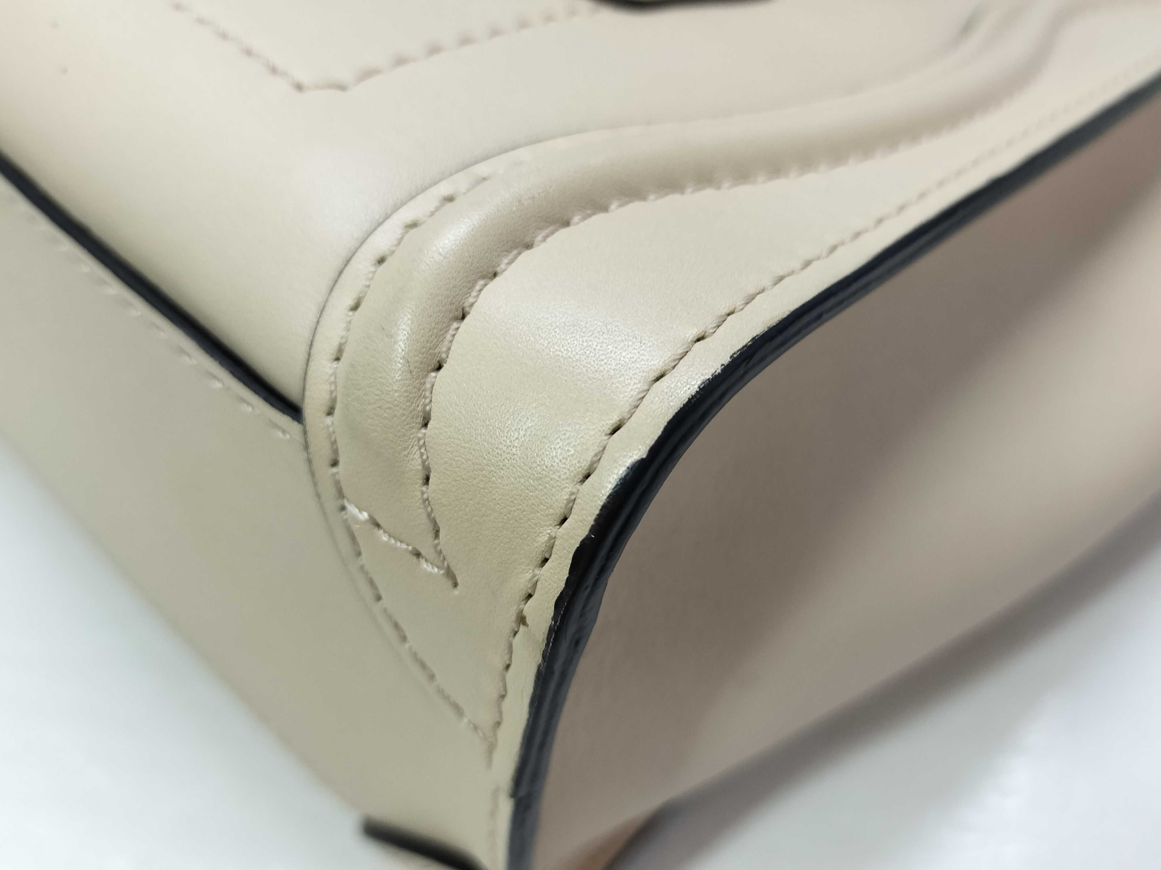 Luggage Nano Shopper Leather 2-Way Handbag, Beige — view 7