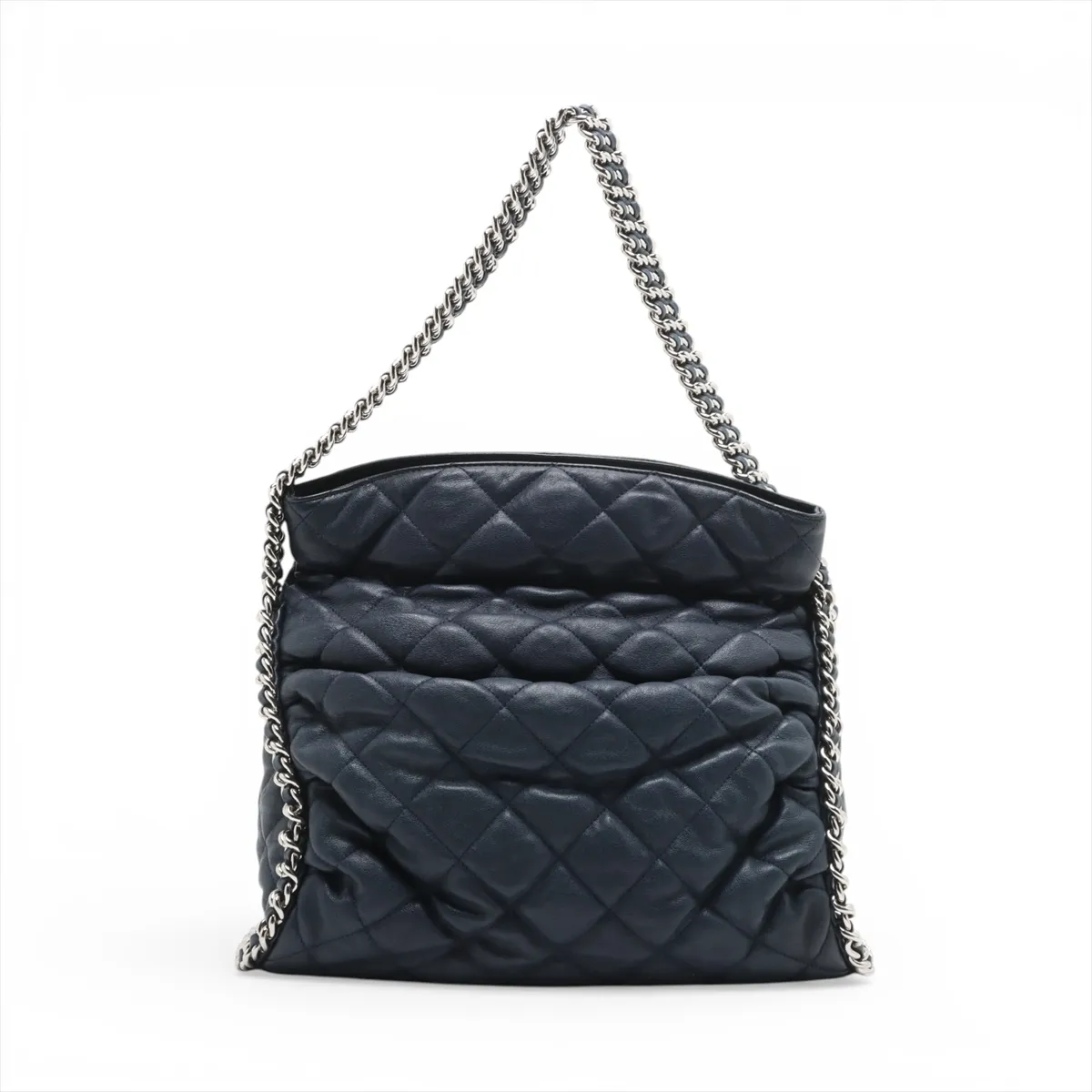 Matelasse Lambskin Chain Shoulder Bag Chain Around Navy Silver Hardware 15369999 15th Series — view 2