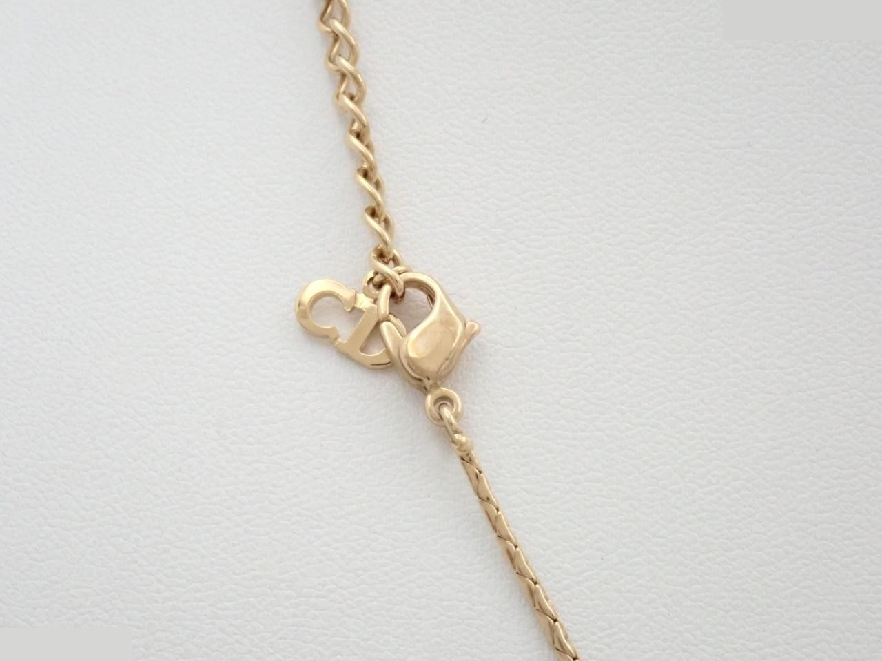 Necklace with rhinestones, gold, neck circumference approximately 42cm — view 2