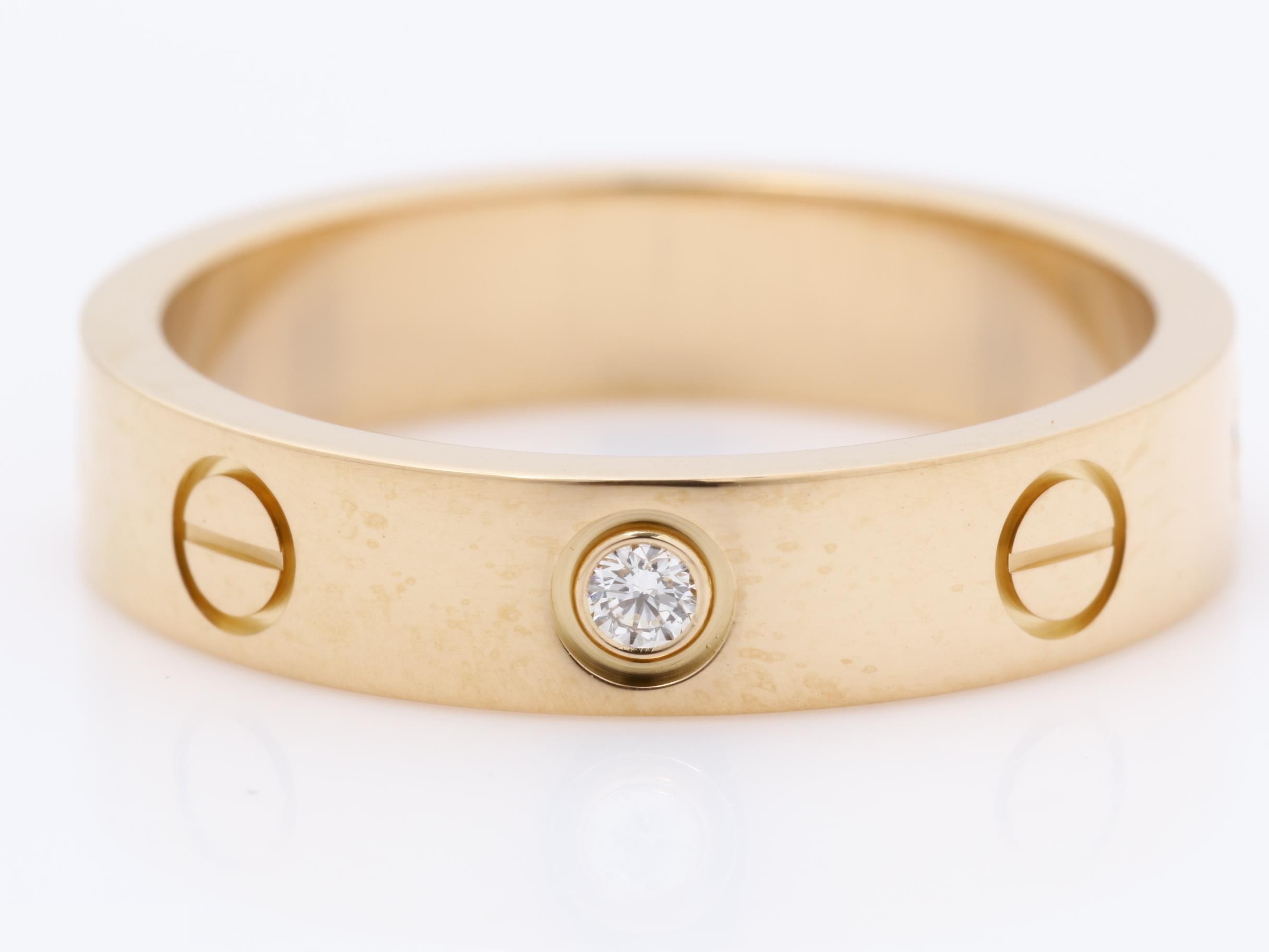 Au750PG Mini Love 1P Diamond Ring, Size 50, 4.4g, Width approx. 4.0mm — view 2