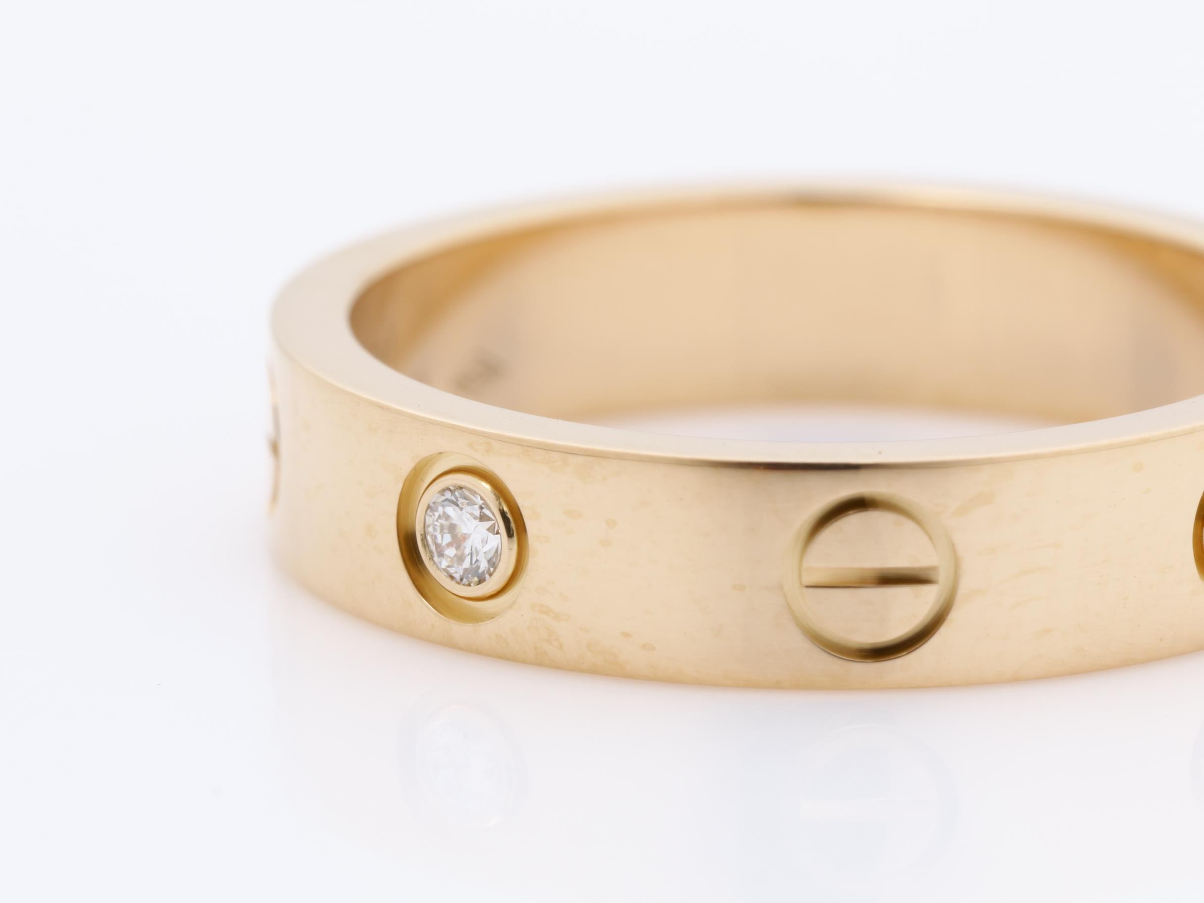 Au750PG Mini Love 1P Diamond Ring, Size 50, 4.4g, Width approx. 4.0mm — view 3