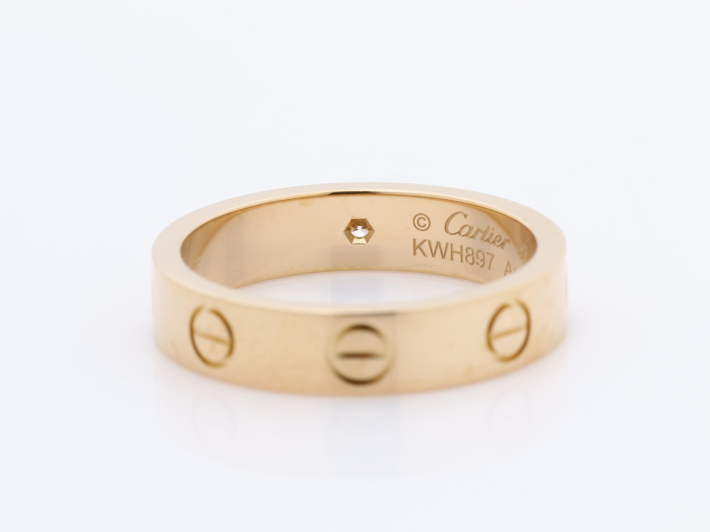 Au750PG Mini Love 1P Diamond Ring, Size 50, 4.4g, Width approx. 4.0mm — view 4