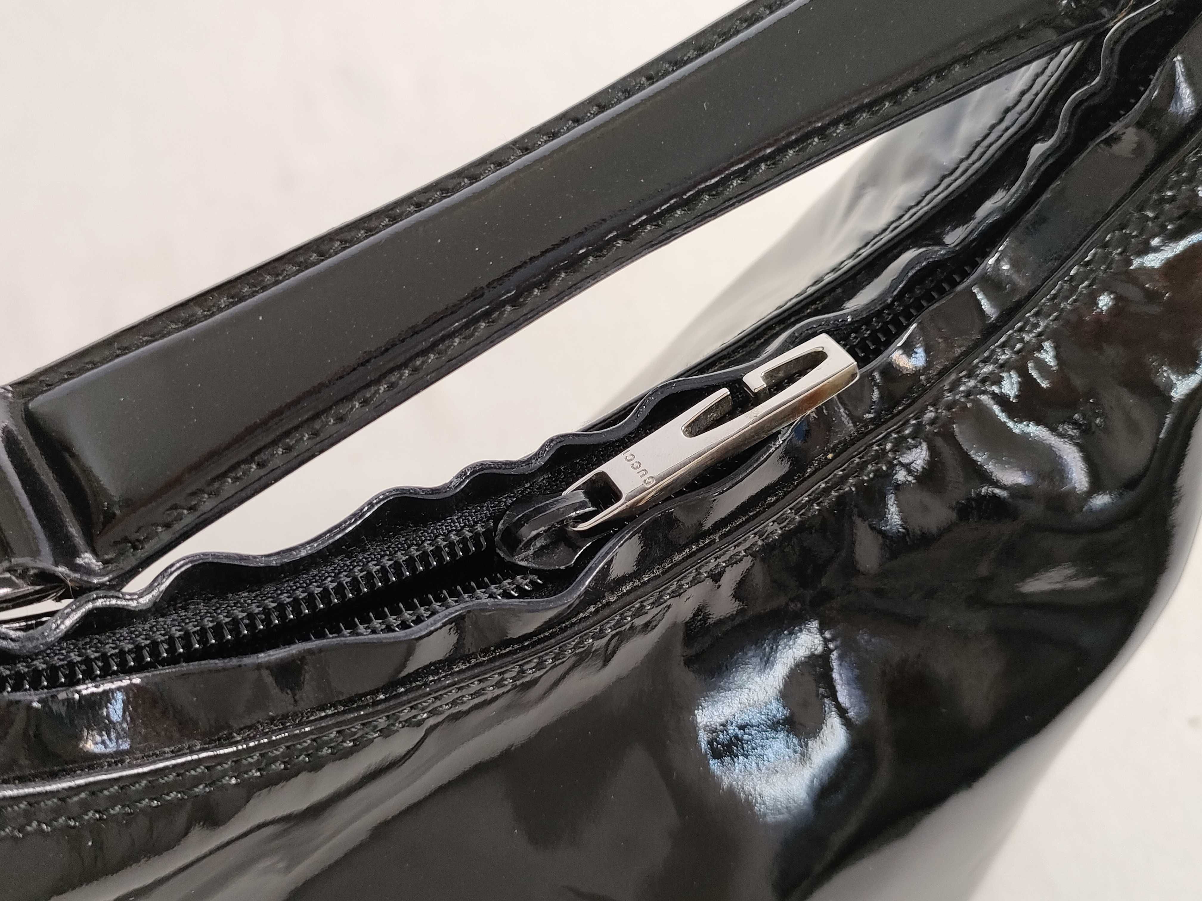 accessory pouch, enamel, black handbag — view 13
