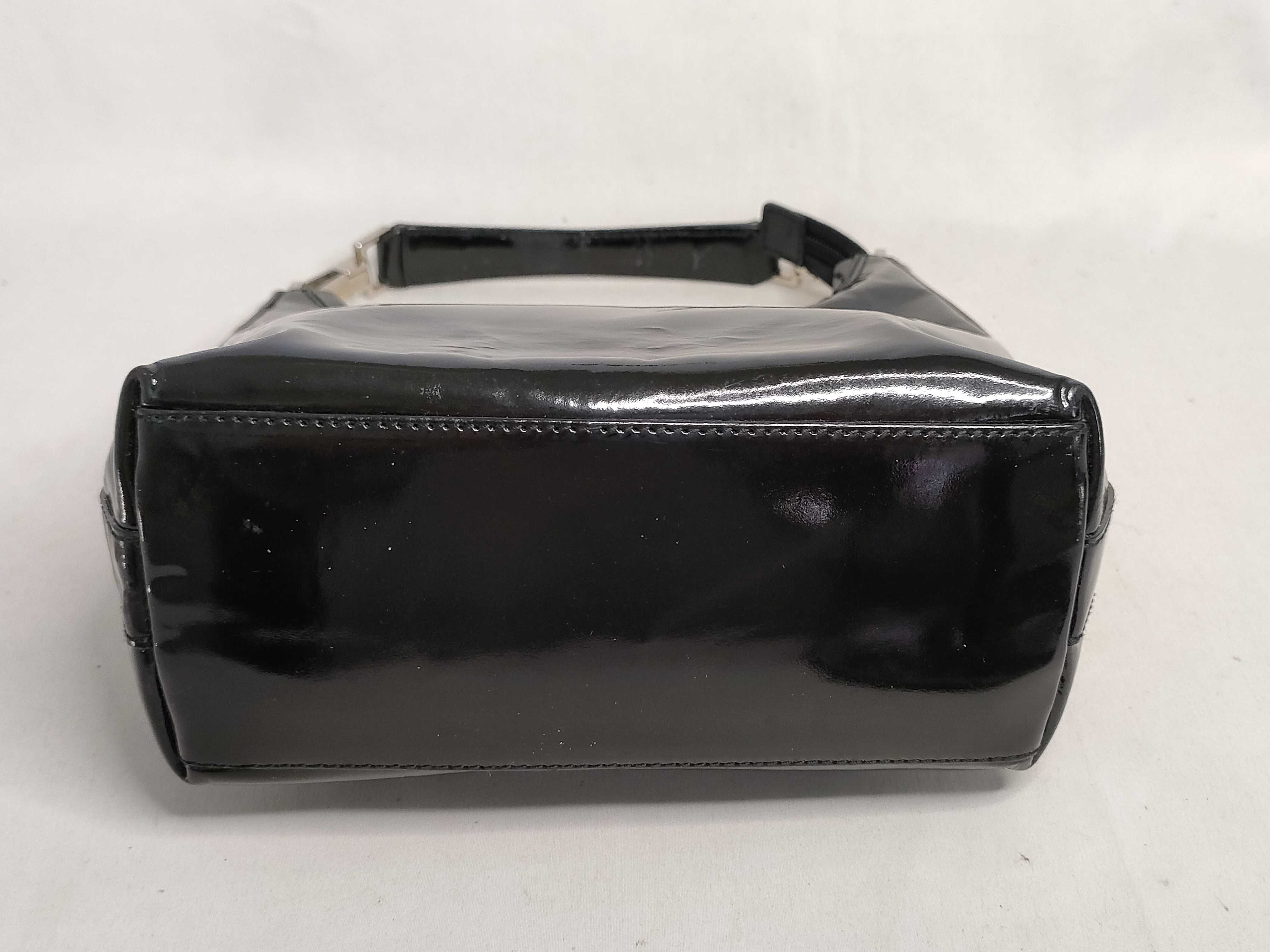 accessory pouch, enamel, black handbag — view 7