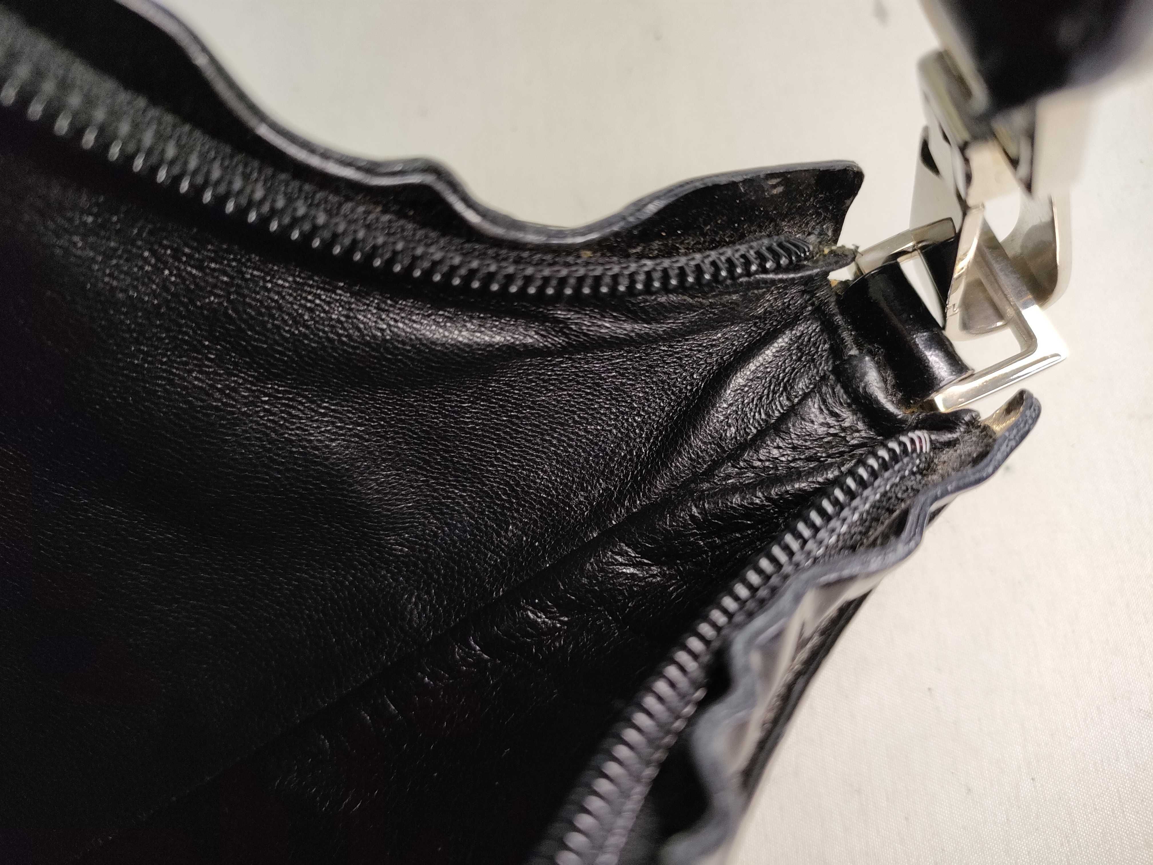 accessory pouch, enamel, black handbag — view 9