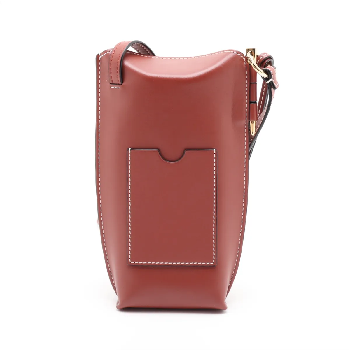 Gate Pocket Leather Shoulder Bag, Brown — view 2