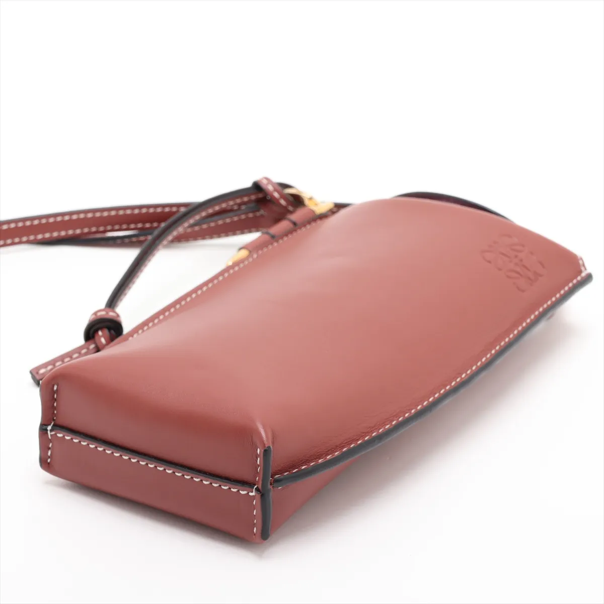 Gate Pocket Leather Shoulder Bag, Brown — view 3