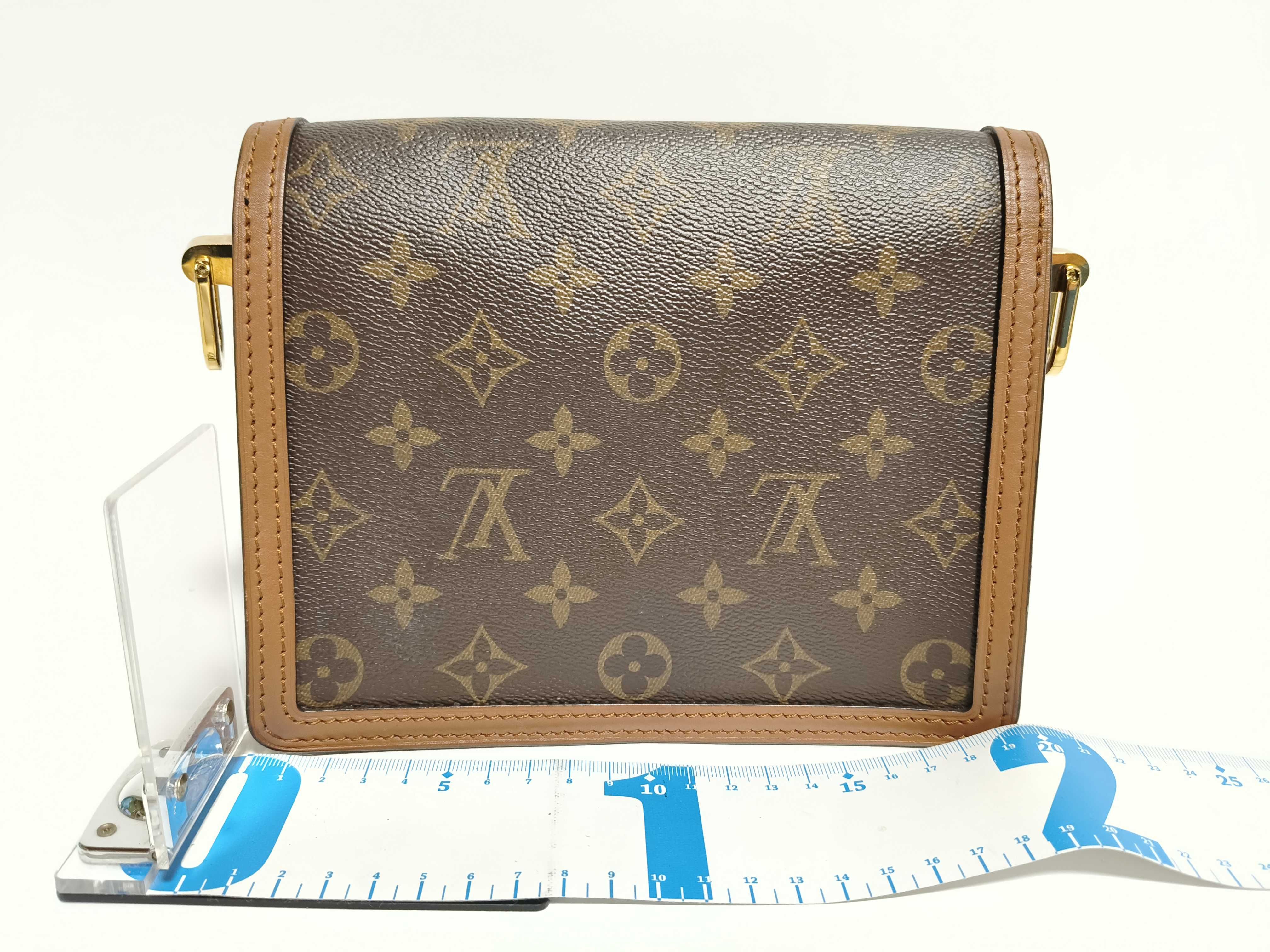 Monogram Louis Vuitton Dauphine MINI Monogram Reverse Shoulder Bag Brown Gold Hardware Shoulder Bag — view 2
