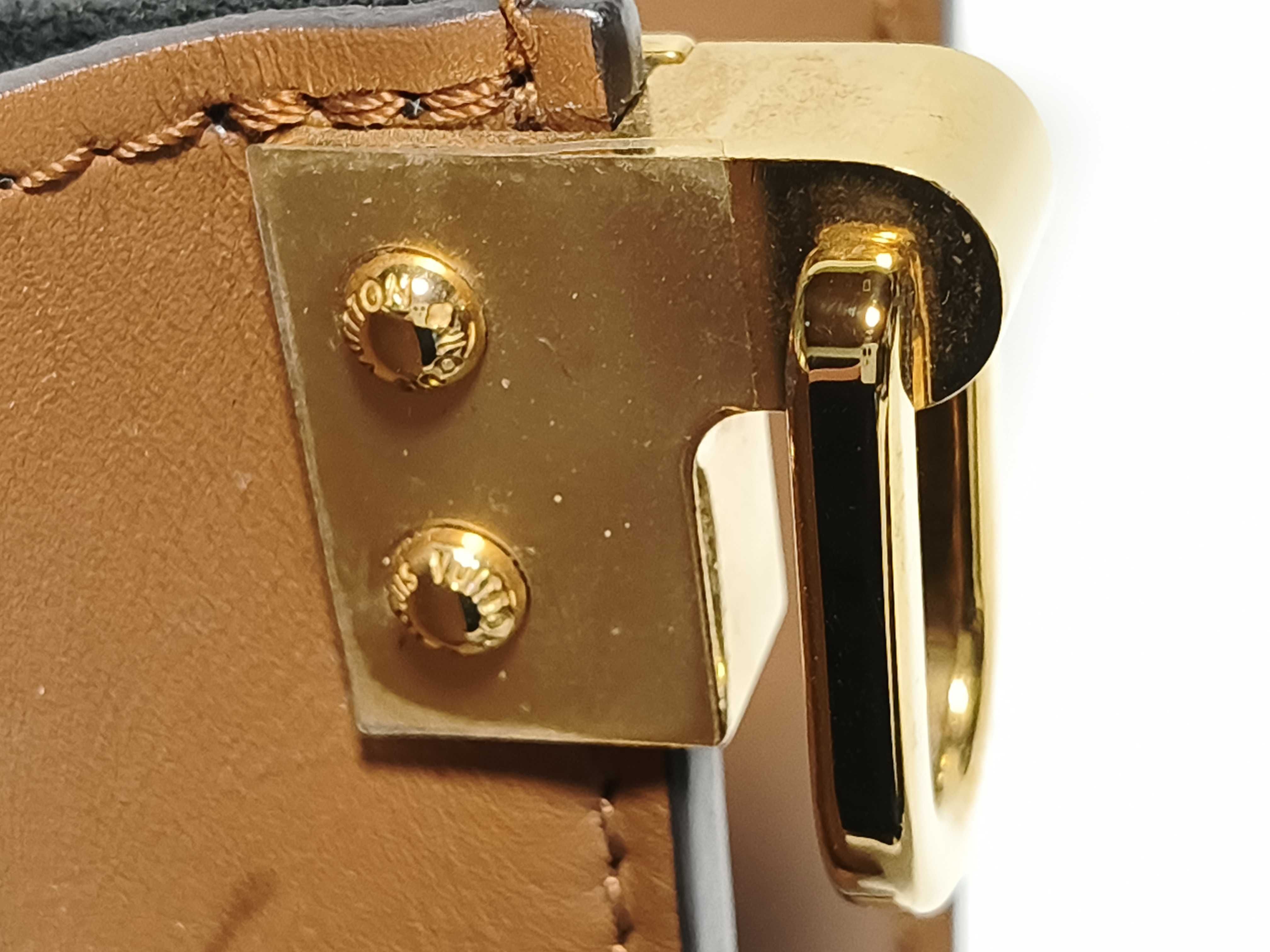 Monogram Louis Vuitton Dauphine MINI Monogram Reverse Shoulder Bag Brown Gold Hardware Shoulder Bag — view 13