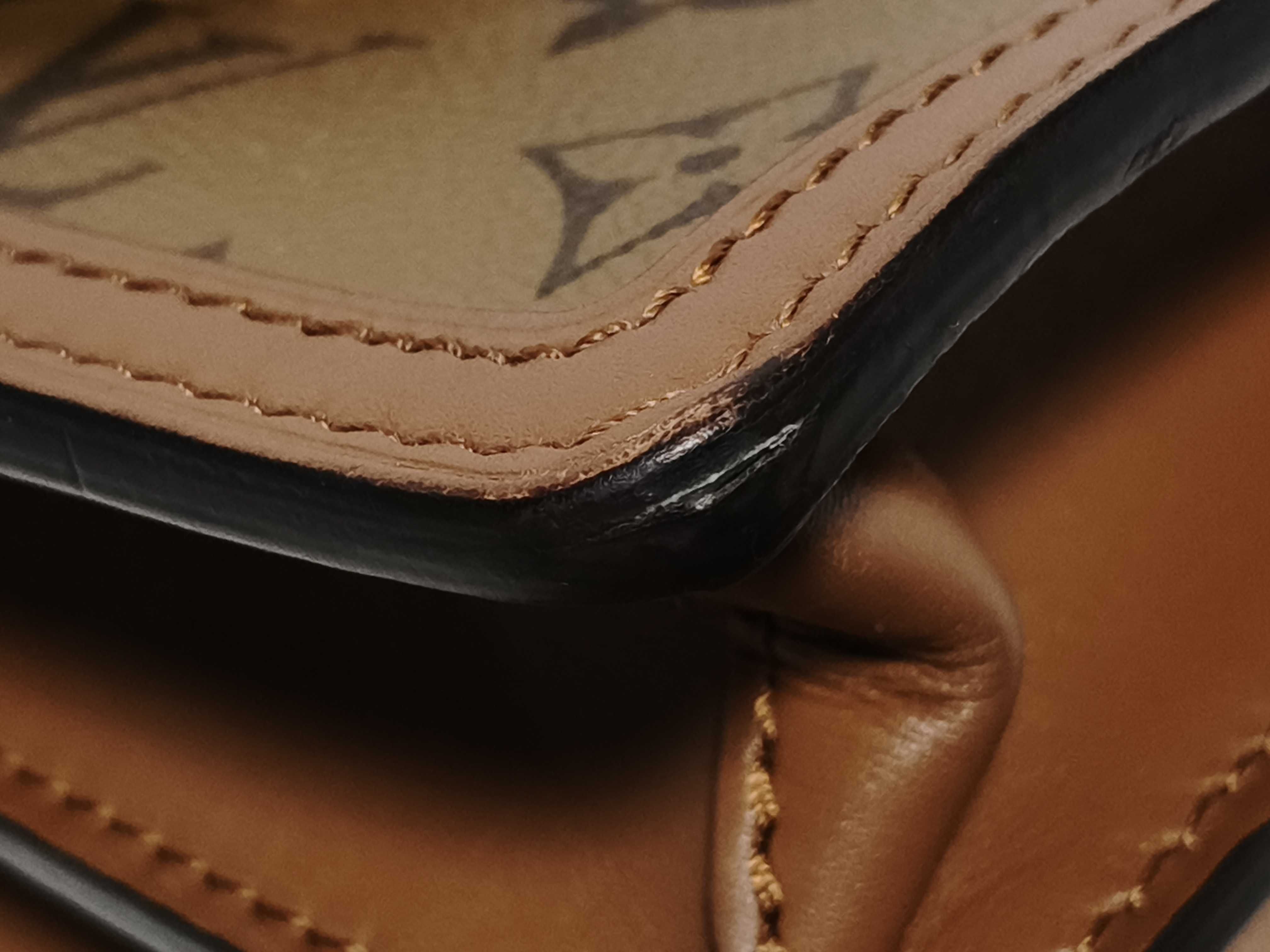 Monogram Louis Vuitton Dauphine MINI Monogram Reverse Shoulder Bag Brown Gold Hardware Shoulder Bag — view 6