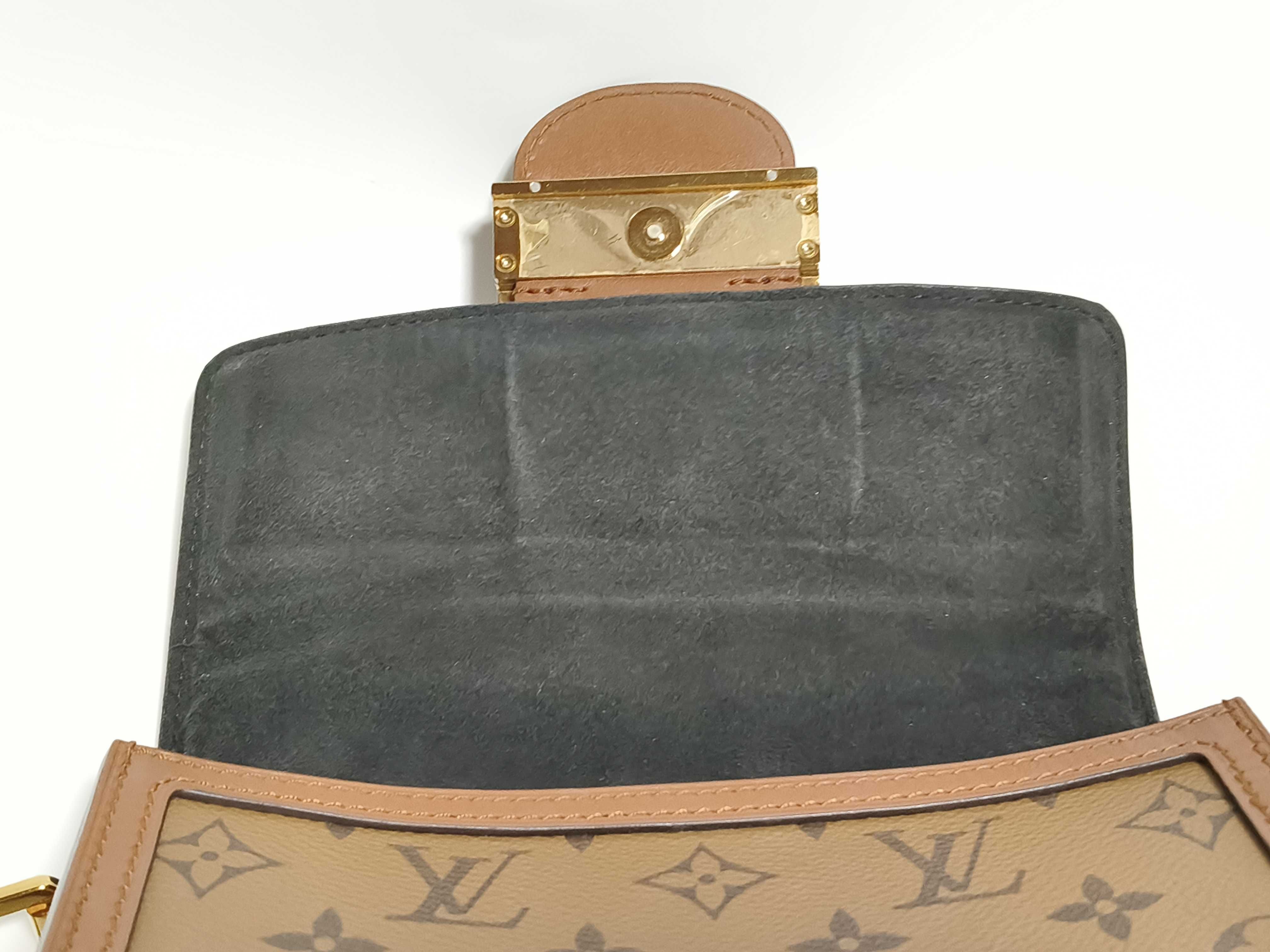 Monogram Louis Vuitton Dauphine MINI Monogram Reverse Shoulder Bag Brown Gold Hardware Shoulder Bag — view 8