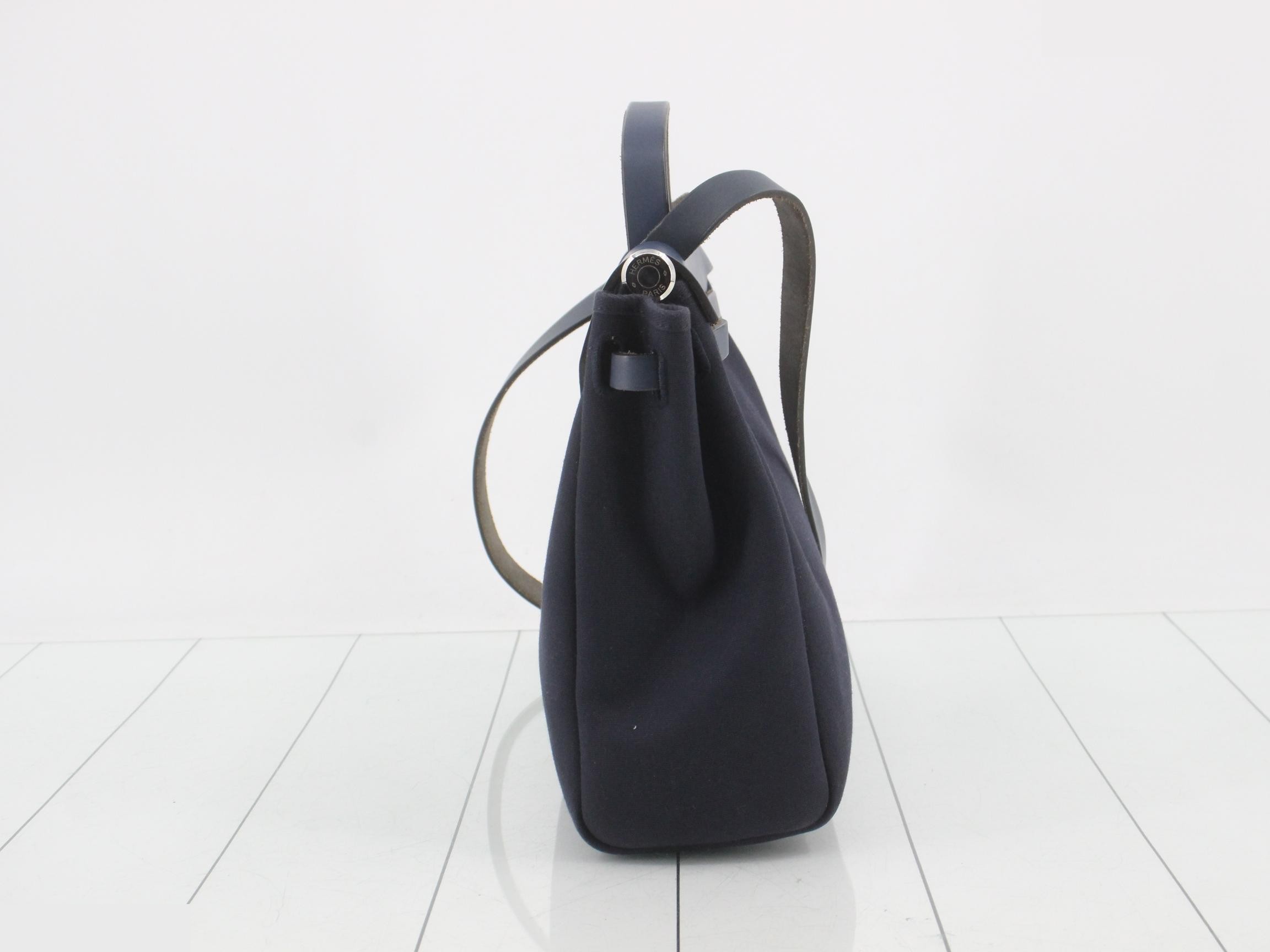 Herbag PM Toile Leather Navy/Beige — view 4
