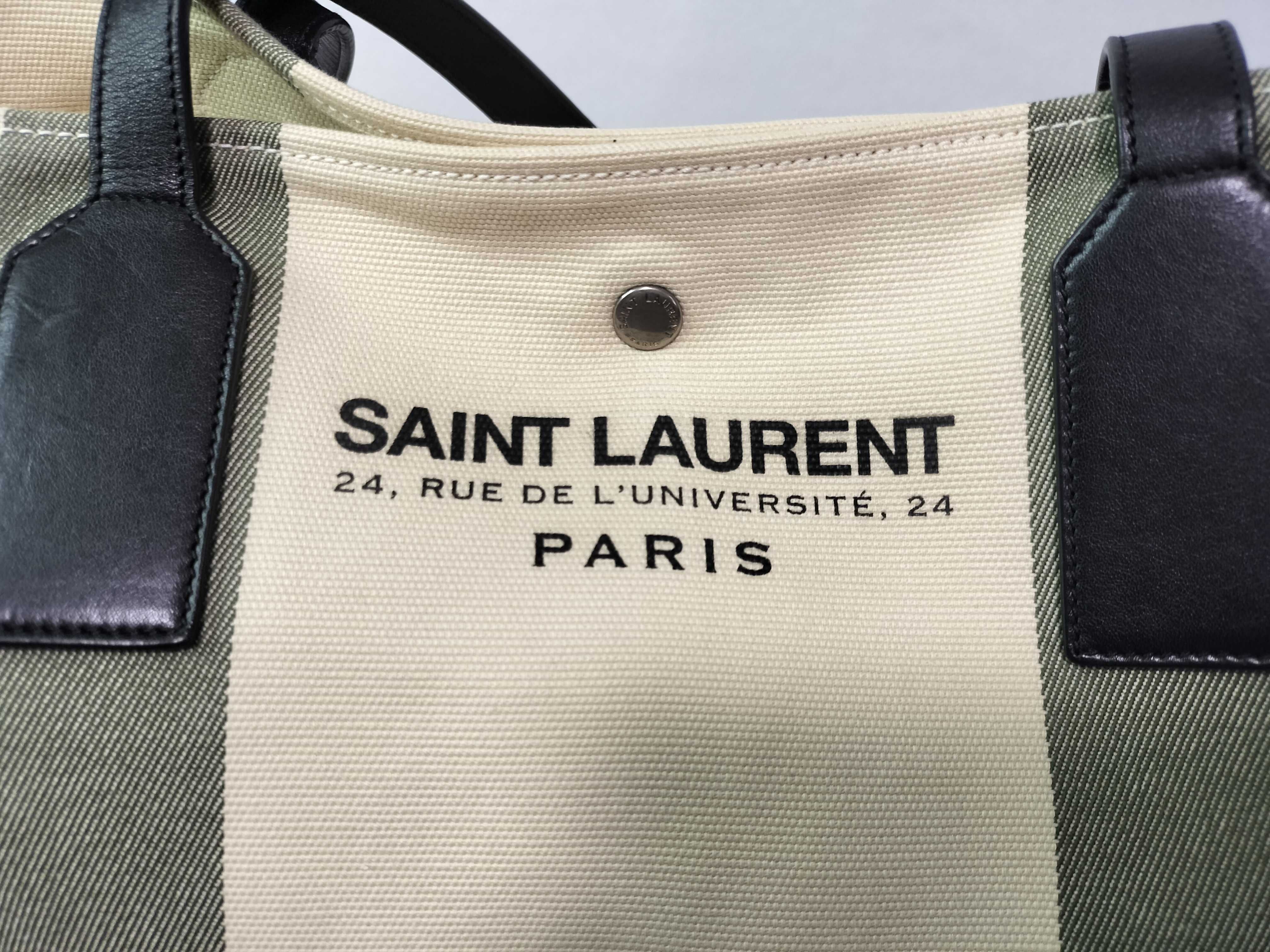 413054 GPD1E Canvas Beach Shopping East-West Tote Bag Beige Black with Keyring and Dust Bag — view 11