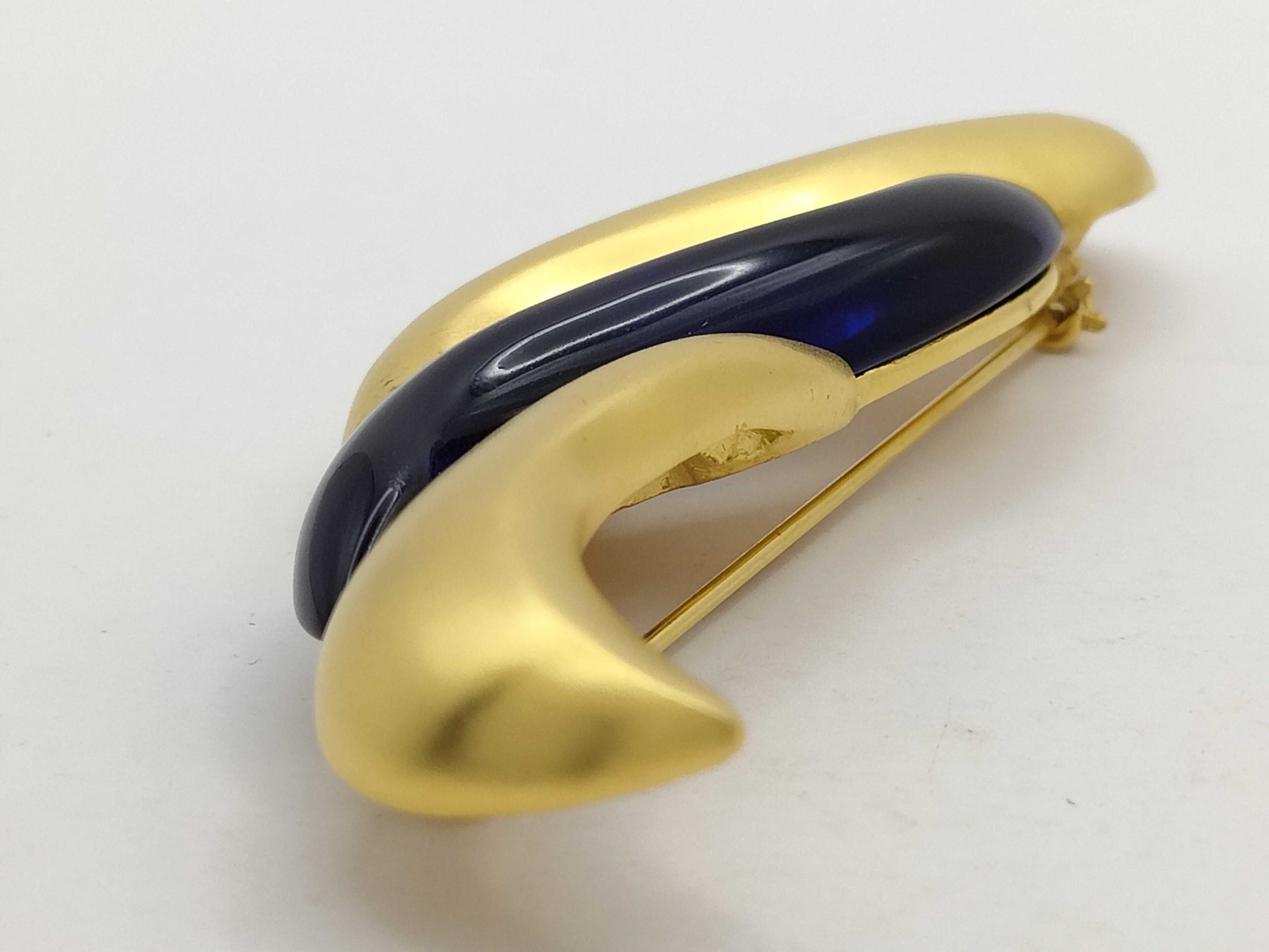 brooch, blue and gold. — view 3
