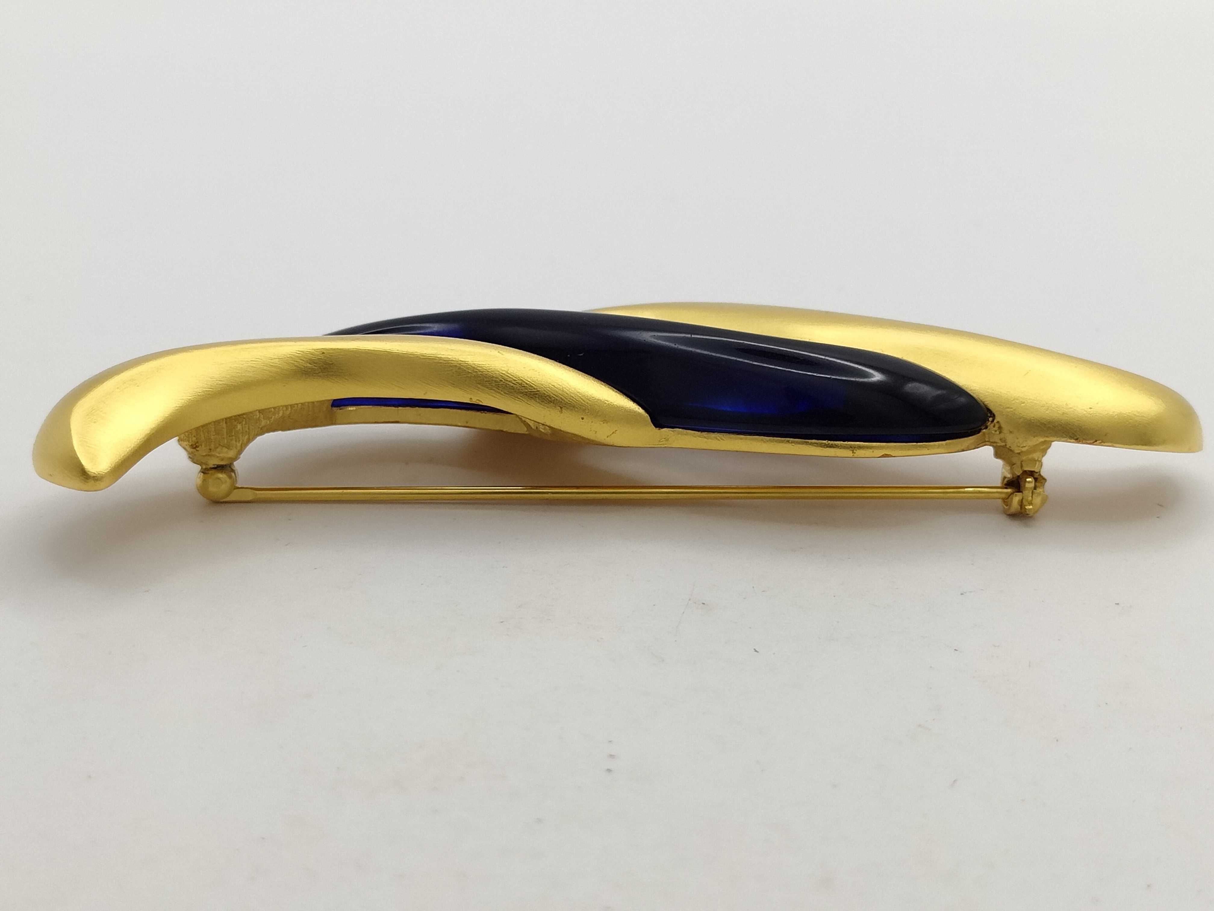 brooch, blue and gold. — view 4