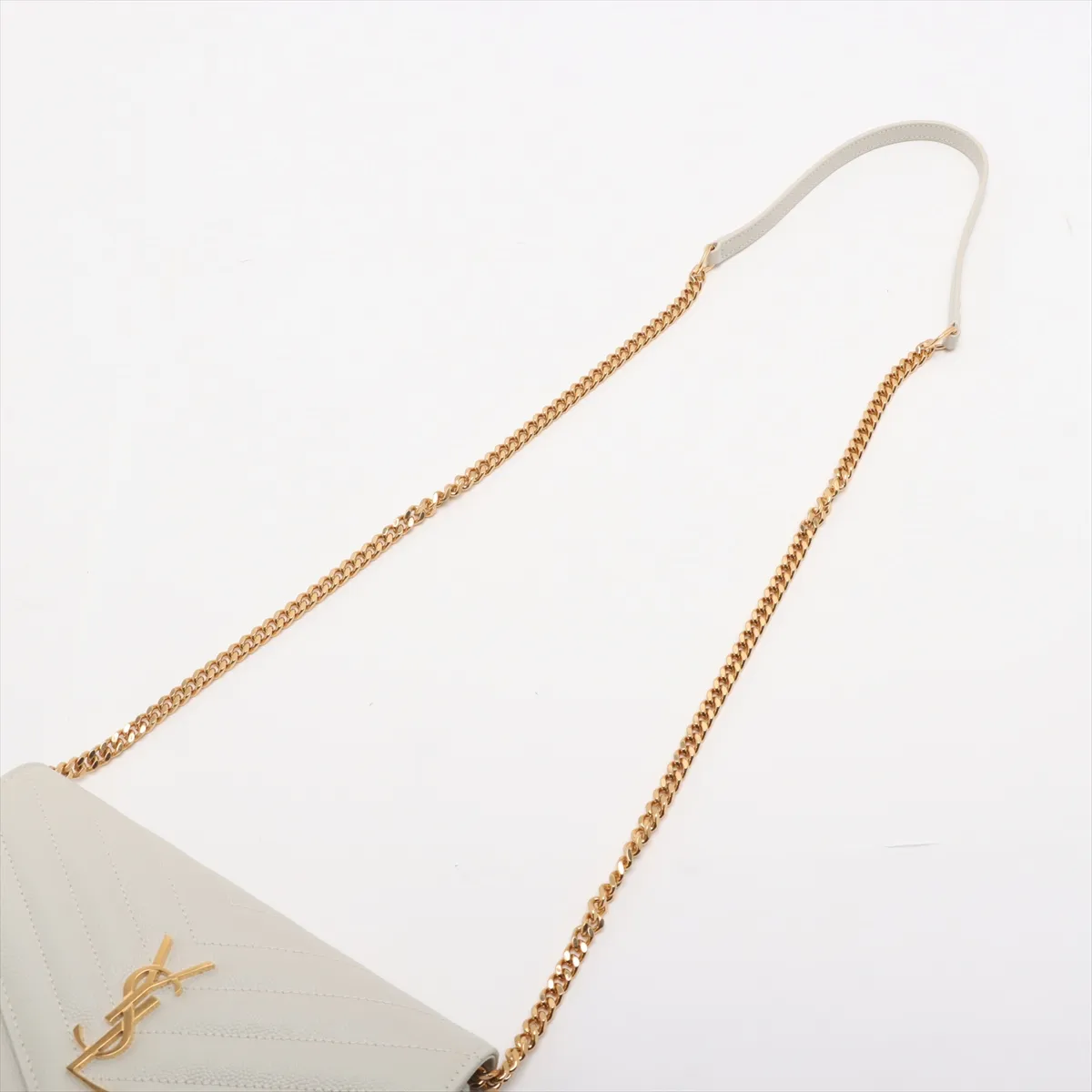 Envelope Leather Chain Wallet White 695108 — view 5