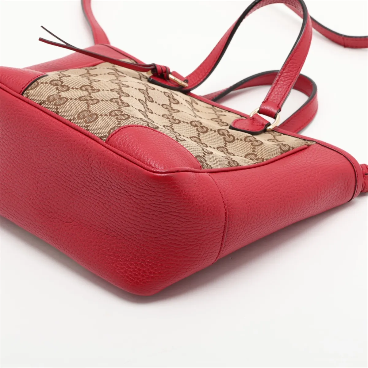 GG Canvas 449241 Canvas x Leather 2-Way Handbag Beige x Red Outlet — view 3