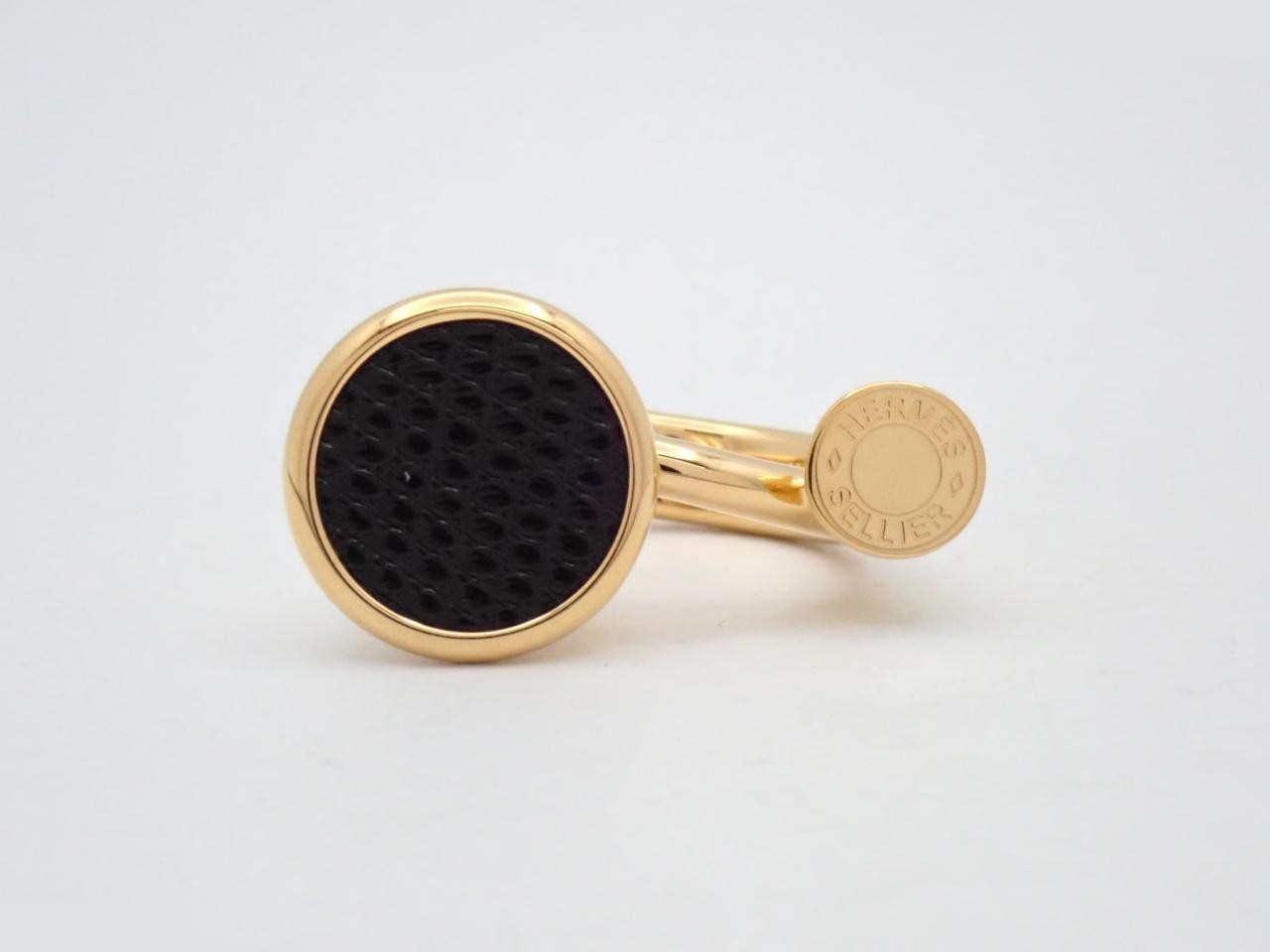 Ring, Col, Lizard Leather, Metallic Finish, YGP