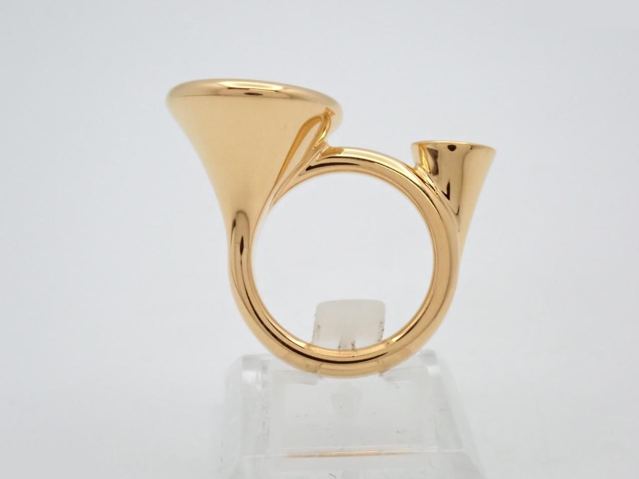 Ring, Col, Lizard Leather, Metallic Finish, YGP — view 3
