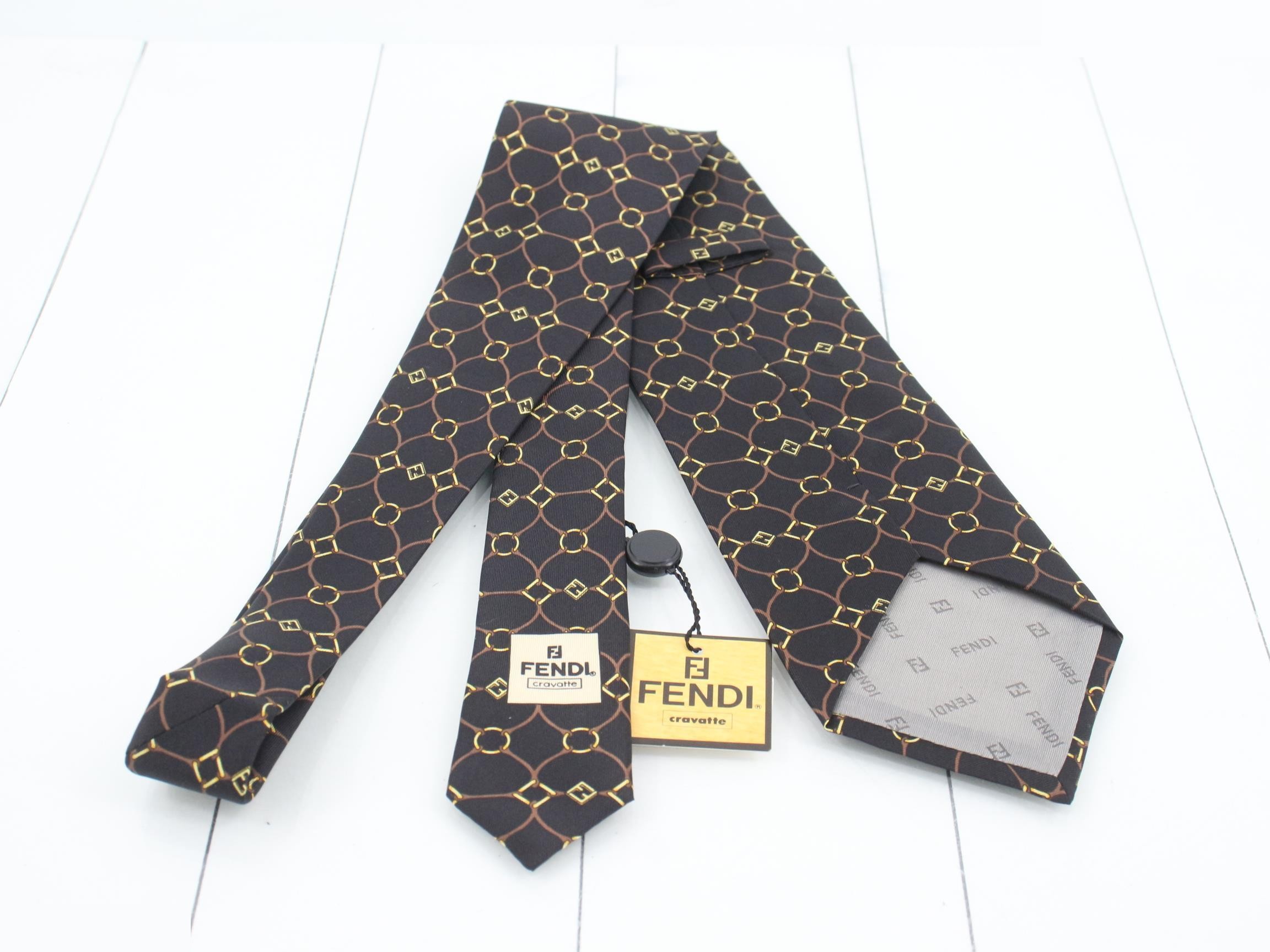 Unused Fendi Zucca tie with tags and dust bag. — view 2