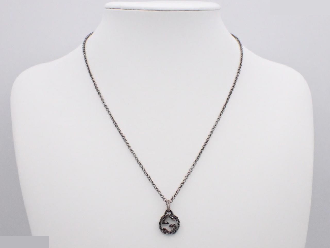 Interlocking G Arabesque Sterling Silver 925 Necklace / 7.4g - Gucci — view 3