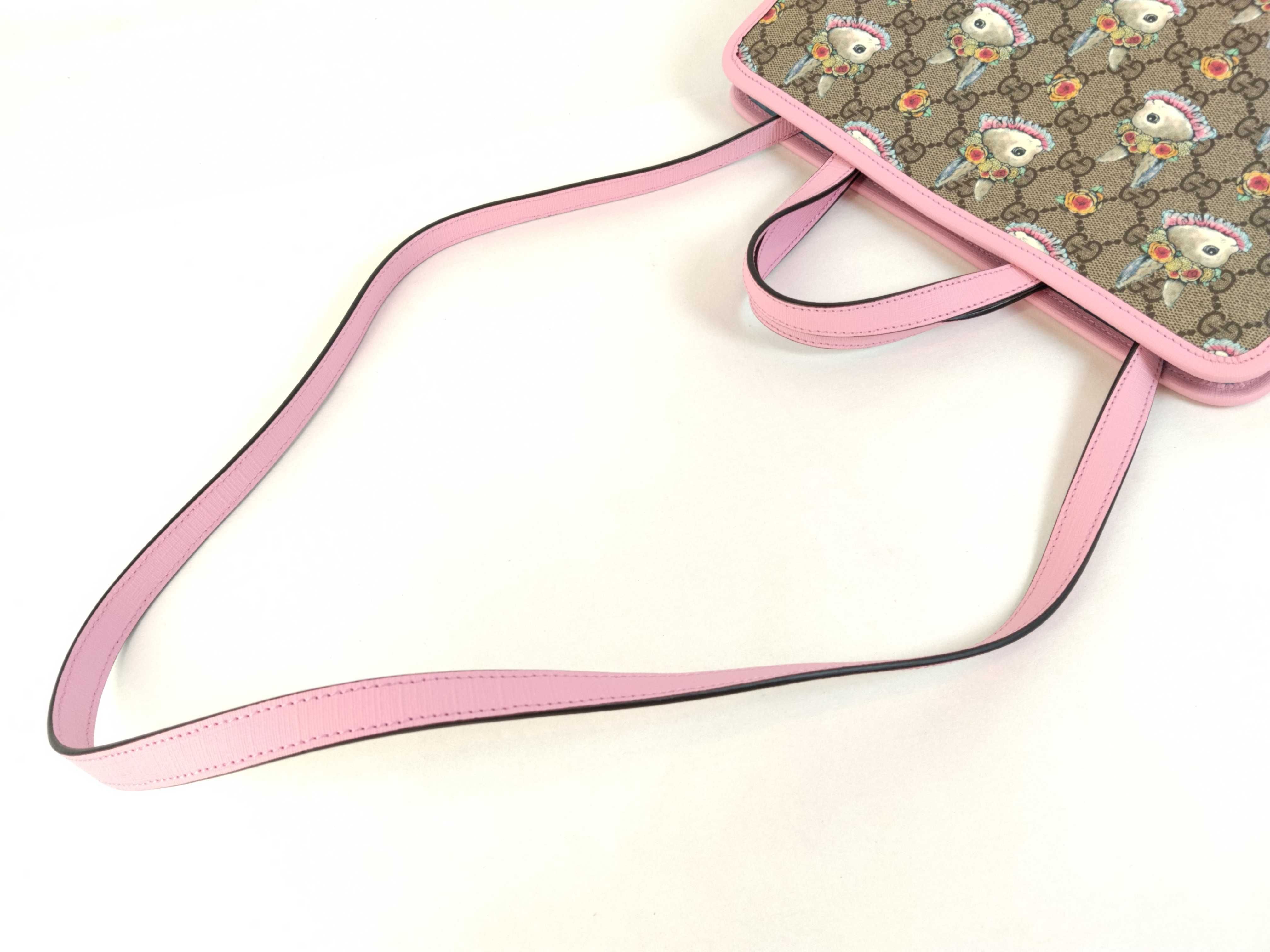 GG Supreme x Higuchi Yuko GG Supreme Children's PVC x Leather 2-Way Handbag Beige x Pink 630542 Handbag — view 3