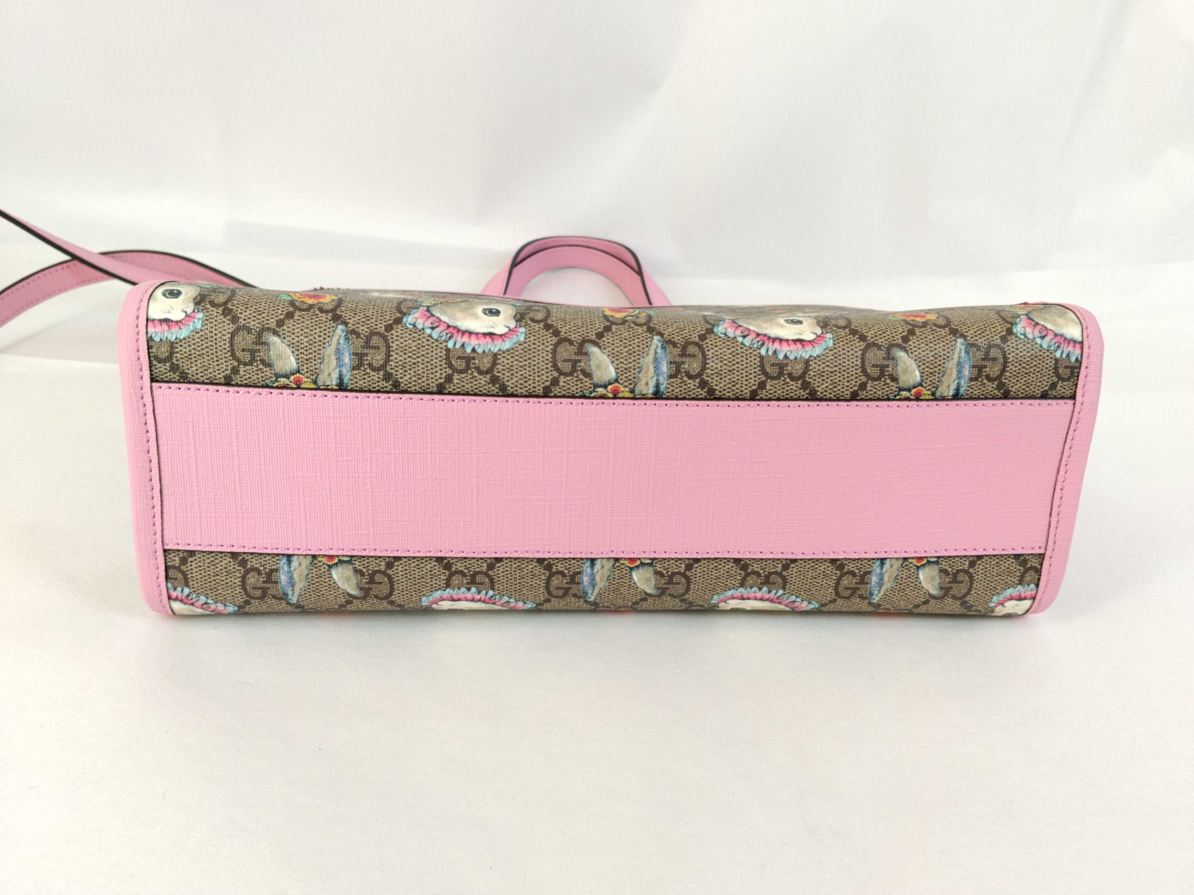 GG Supreme x Higuchi Yuko GG Supreme Children's PVC x Leather 2-Way Handbag Beige x Pink 630542 Handbag — view 9