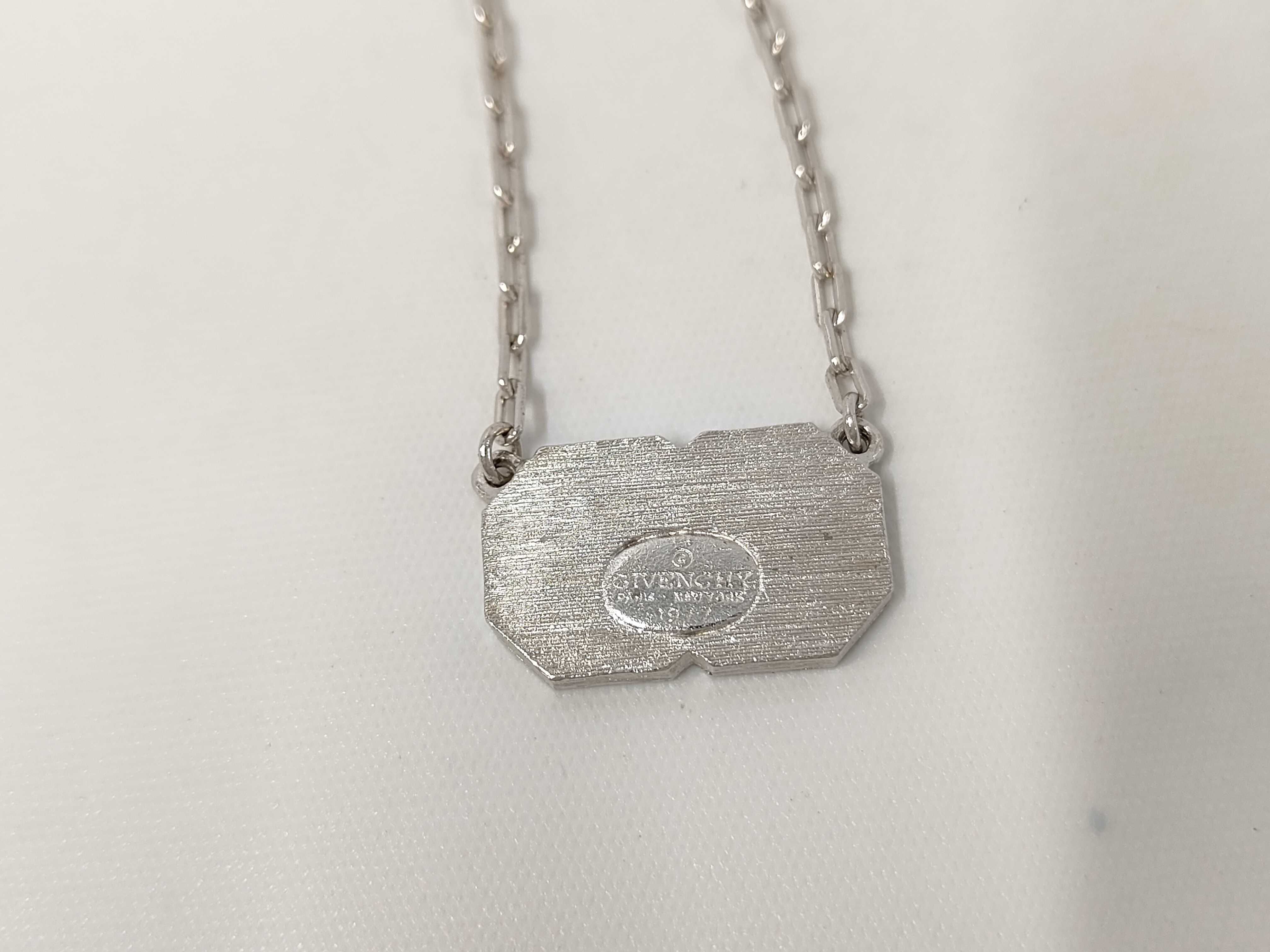 GG Logo Black Silver Necklace — view 2