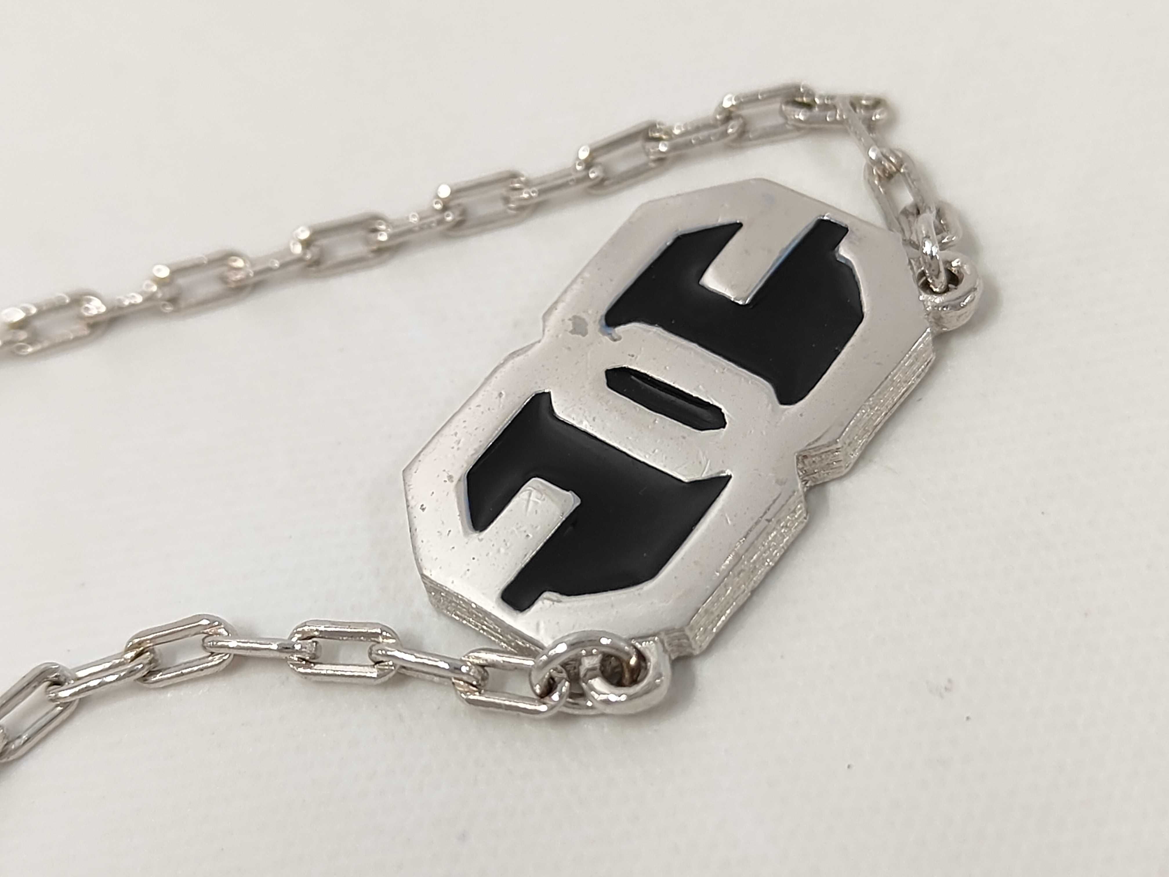 GG Logo Black Silver Necklace — view 8
