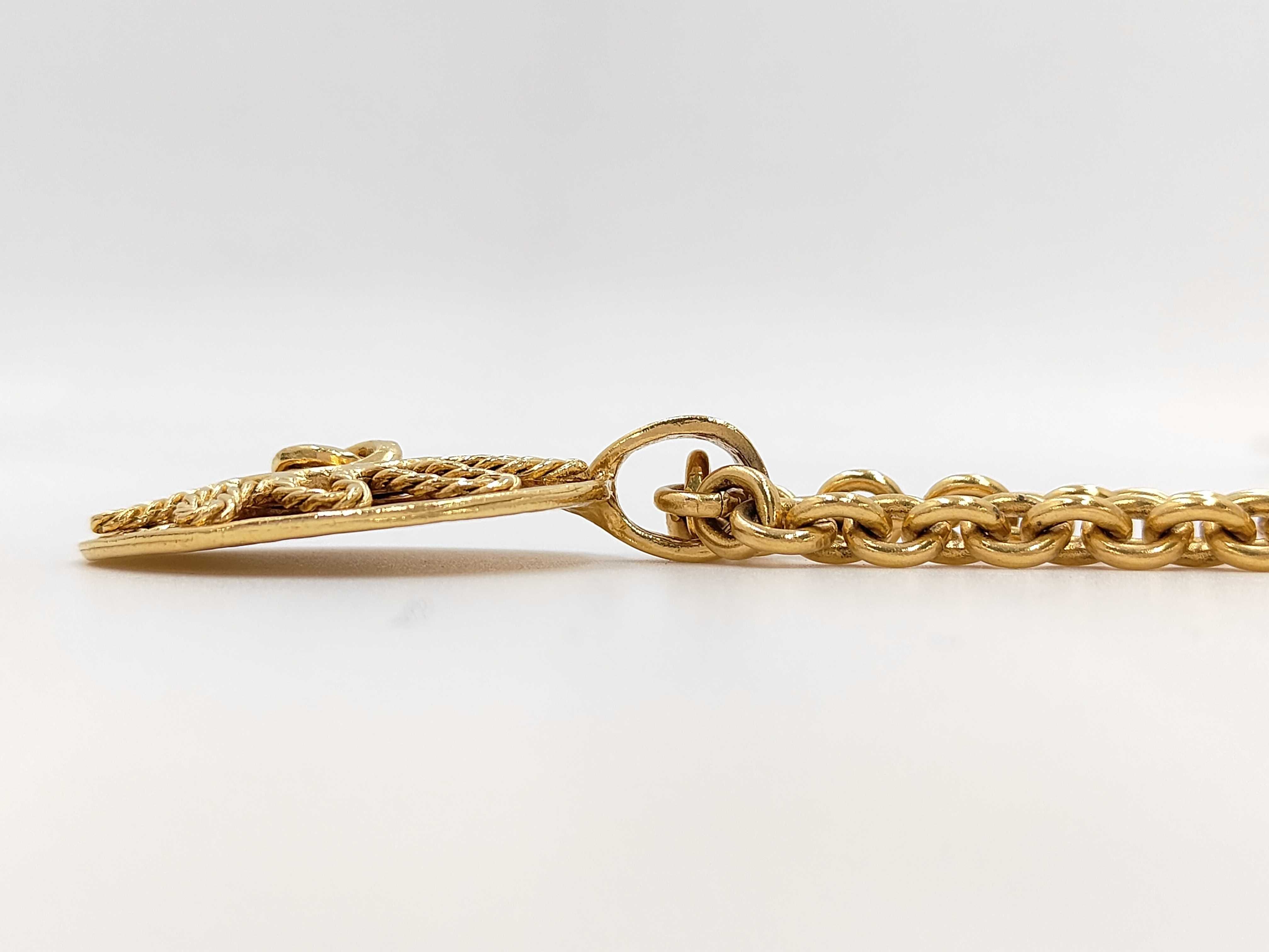 Sun Motif Vintage Necklace, Brass, Gold Hardware, 94A Necklace — view 3