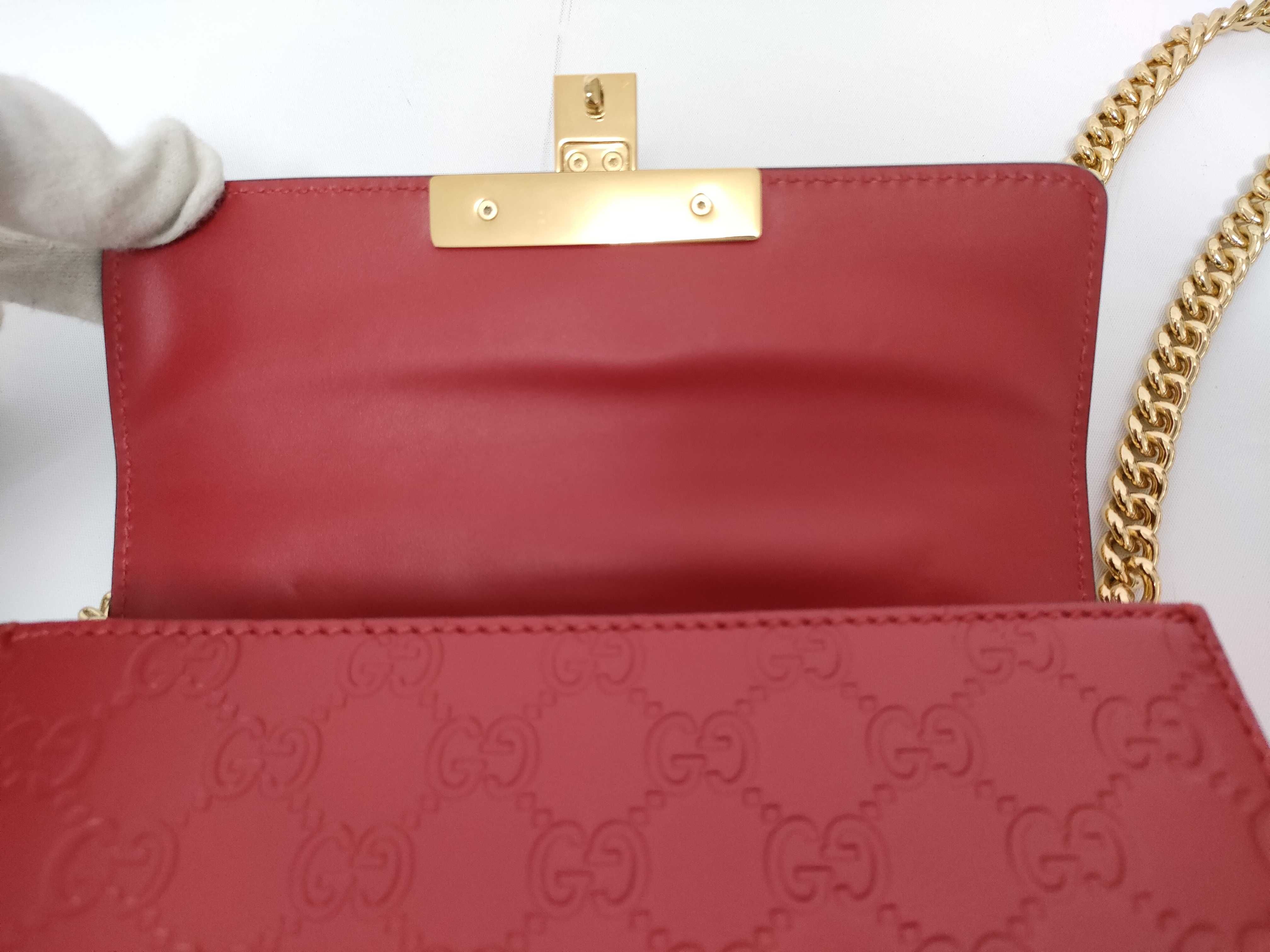 Guccissima Gucci Padlock Box Bag Red Shoulder Bag — view 7