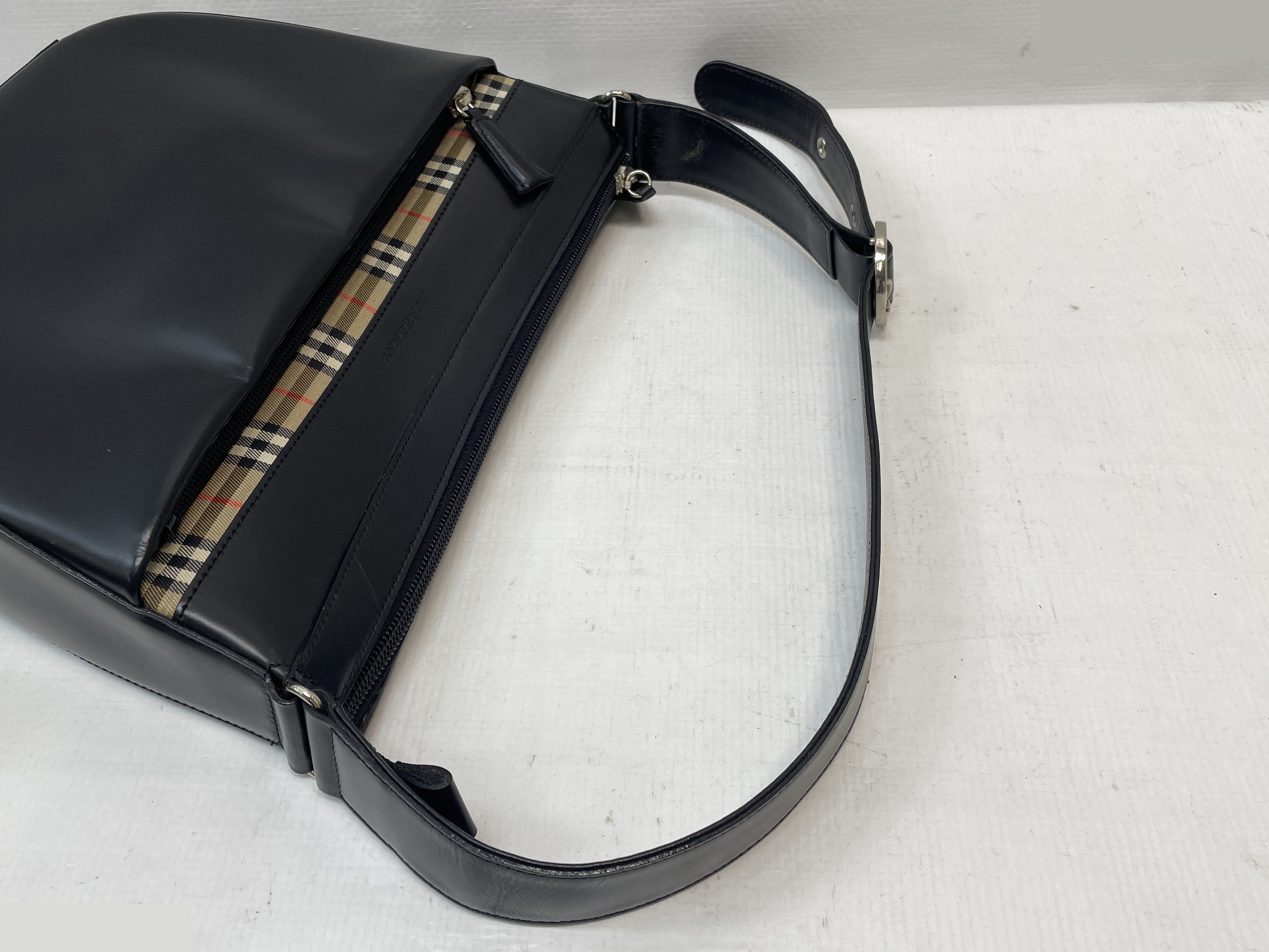 Genuine Leather Nova Check One-Shoulder Bag — view 7