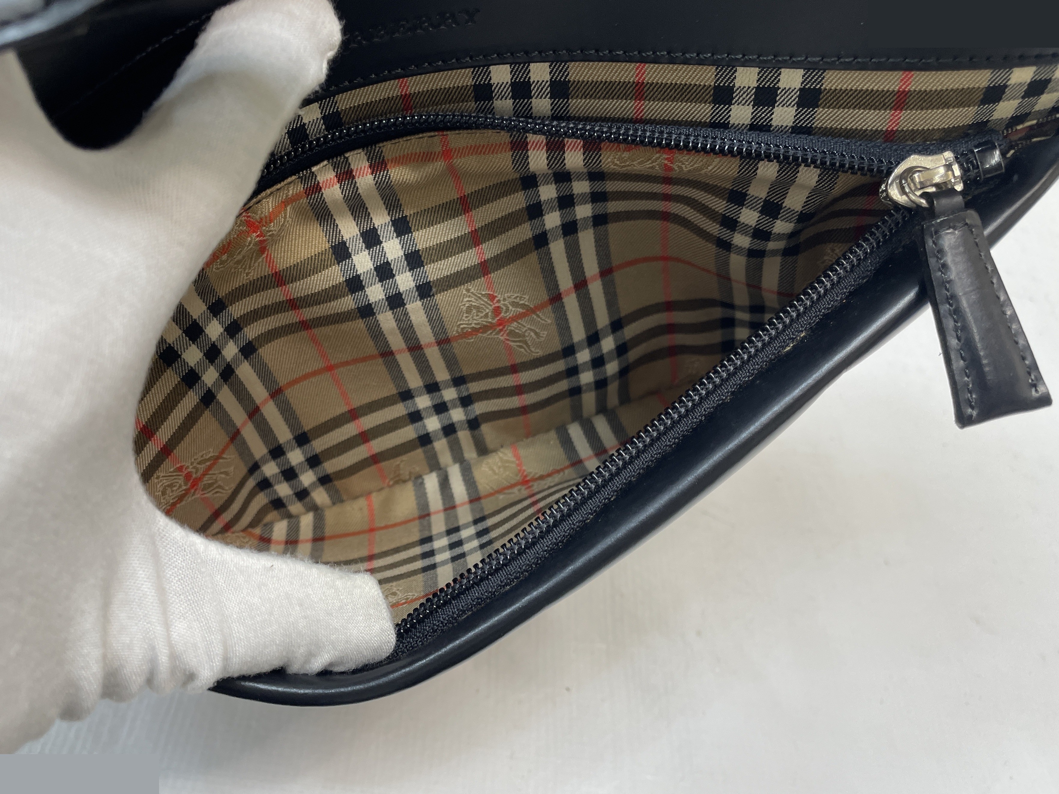 Genuine Leather Nova Check One-Shoulder Bag — view 10