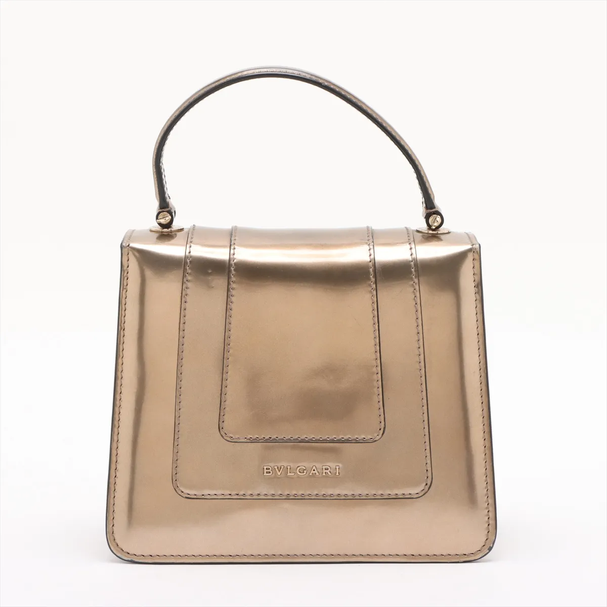 Serpenti Patent Leather 2WAY Handbag Bronze with Mirror — view 2