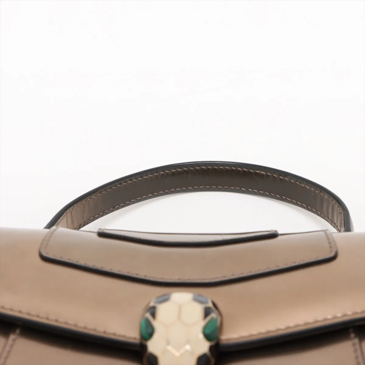 Serpenti Patent Leather 2WAY Handbag Bronze with Mirror — view 6