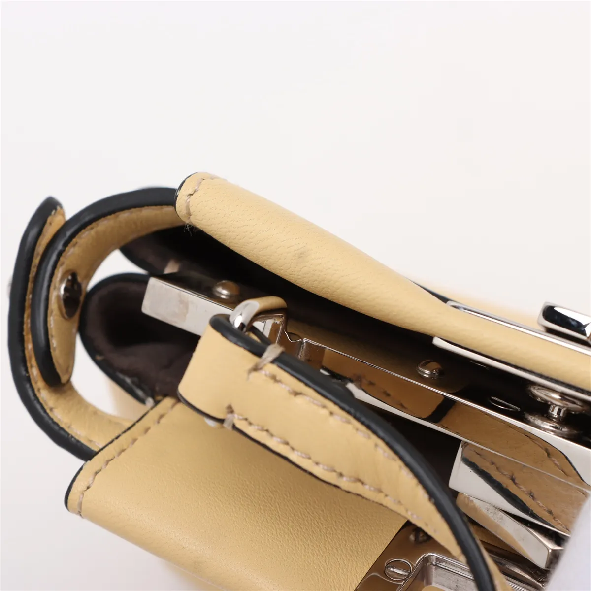 Micro Peekaboo Leather 2WAY Shoulder Bag Yellow Beige 8M0355 — view 13