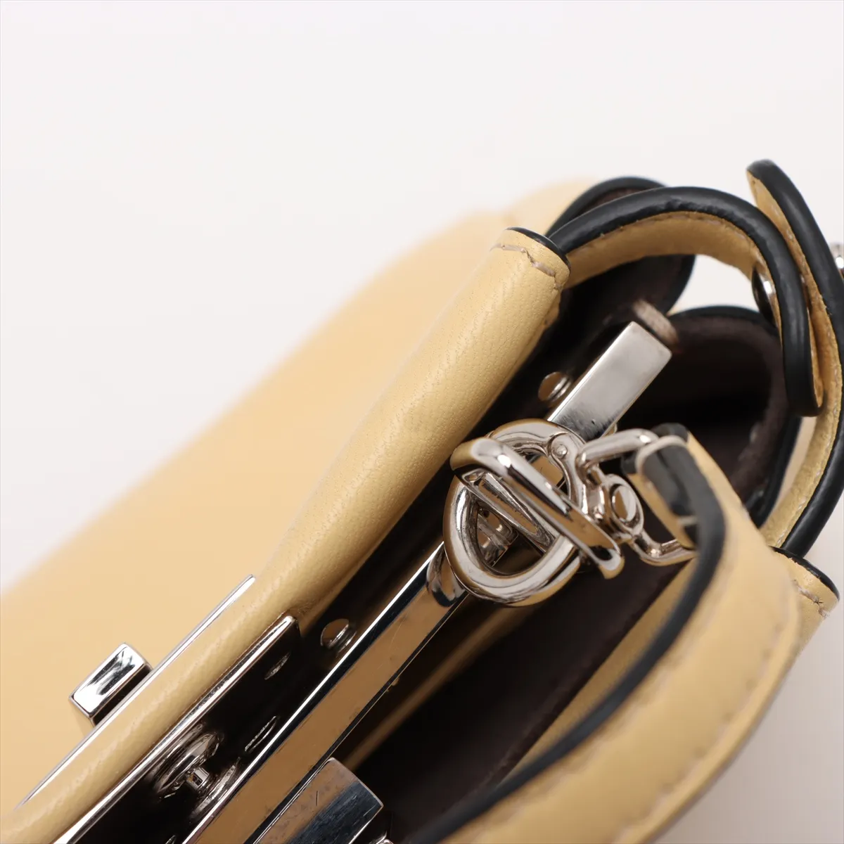 Micro Peekaboo Leather 2WAY Shoulder Bag Yellow Beige 8M0355 — view 14