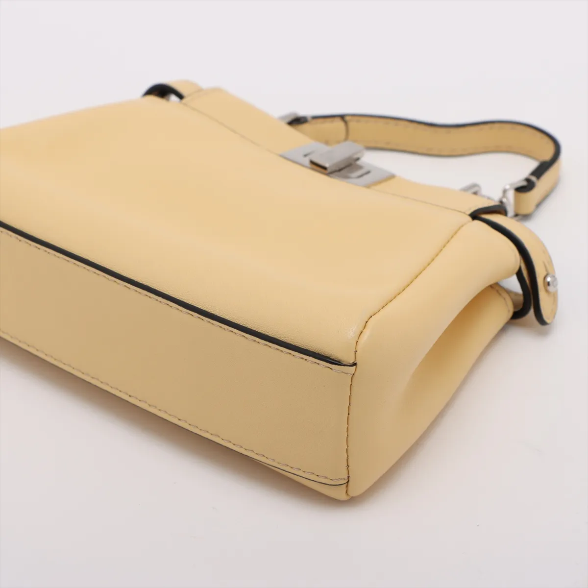 Micro Peekaboo Leather 2WAY Shoulder Bag Yellow Beige 8M0355 — view 3