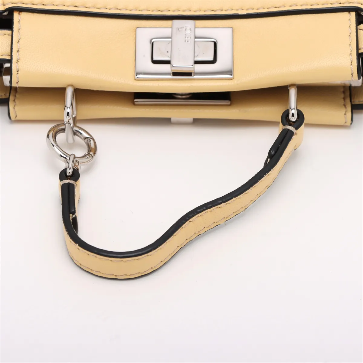 Micro Peekaboo Leather 2WAY Shoulder Bag Yellow Beige 8M0355 — view 5