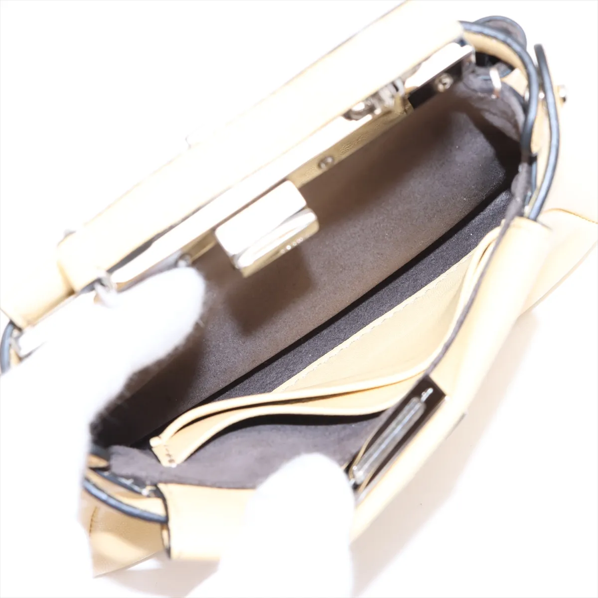 Micro Peekaboo Leather 2WAY Shoulder Bag Yellow Beige 8M0355 — view 9