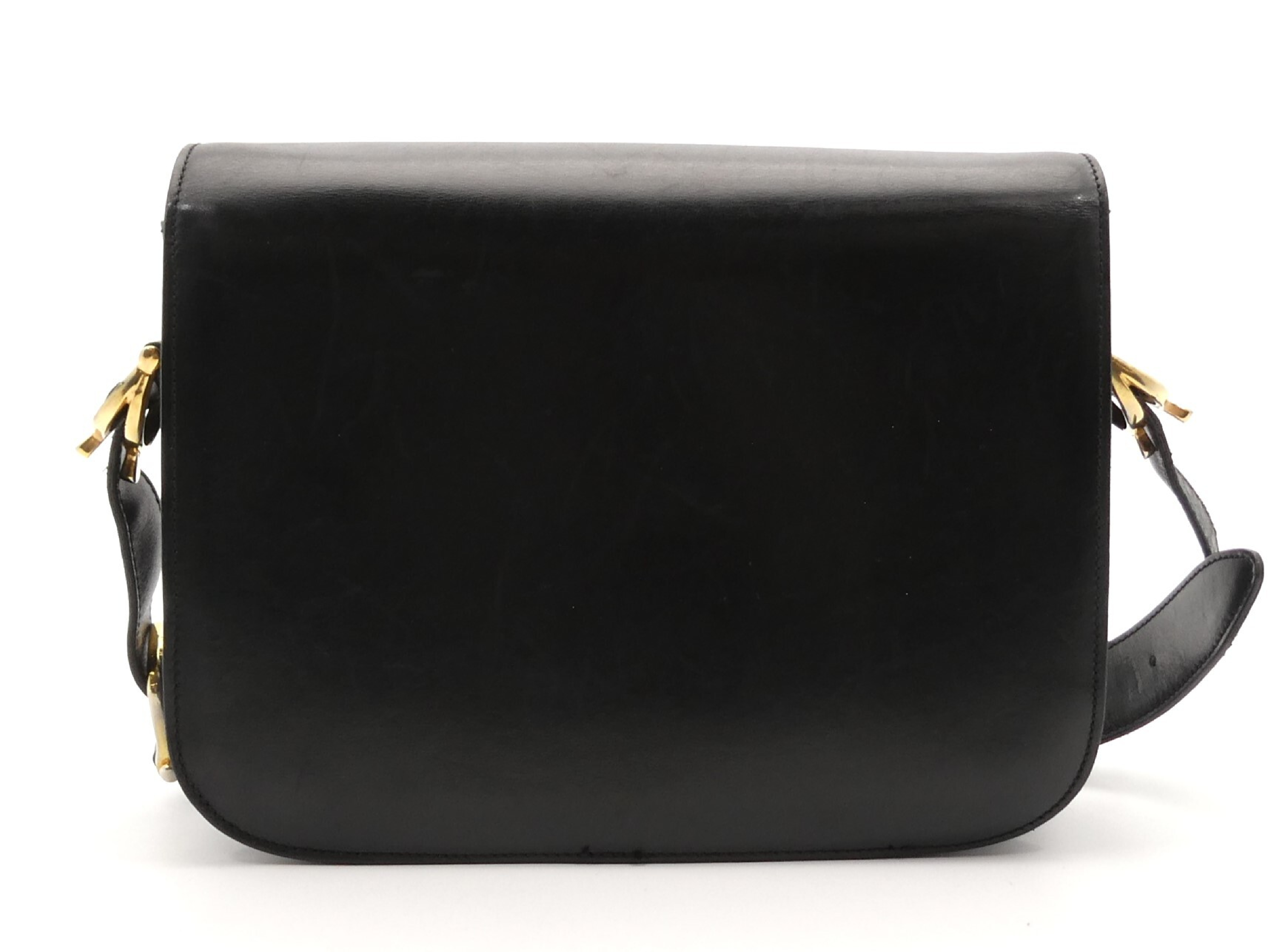 leather shoulder bag with carriage hardware — view 2