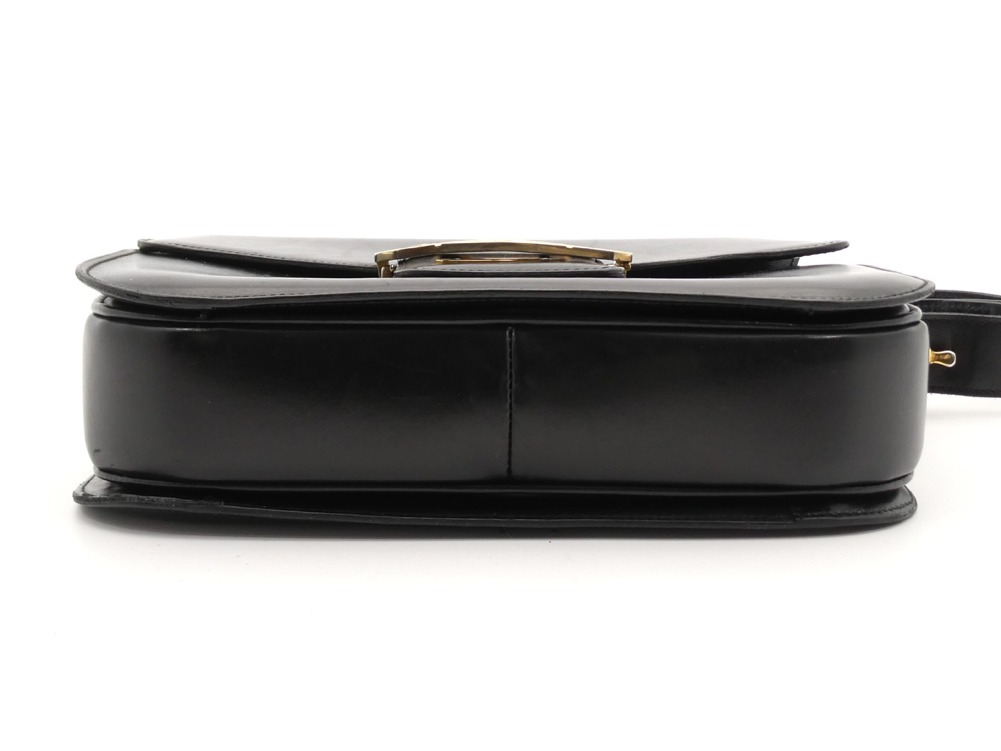 leather shoulder bag with carriage hardware — view 5