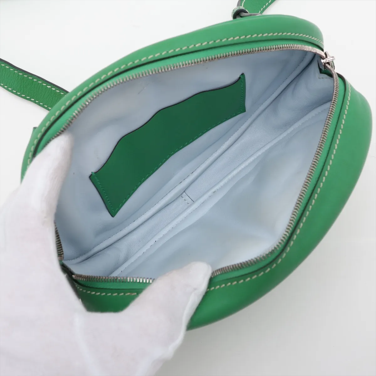 In the Loop Verso, Veau Swift, Bamboo x Blue Plume, Silver Hardware, Year: 2020 — view 6