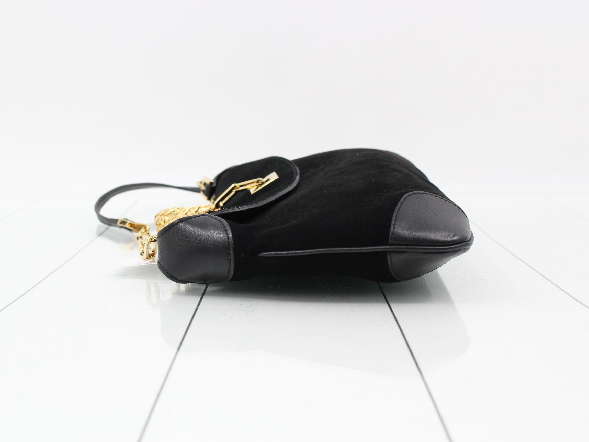 001 4113 Gucci Tiger Head Suede Chain One Shoulder Bag — view 4