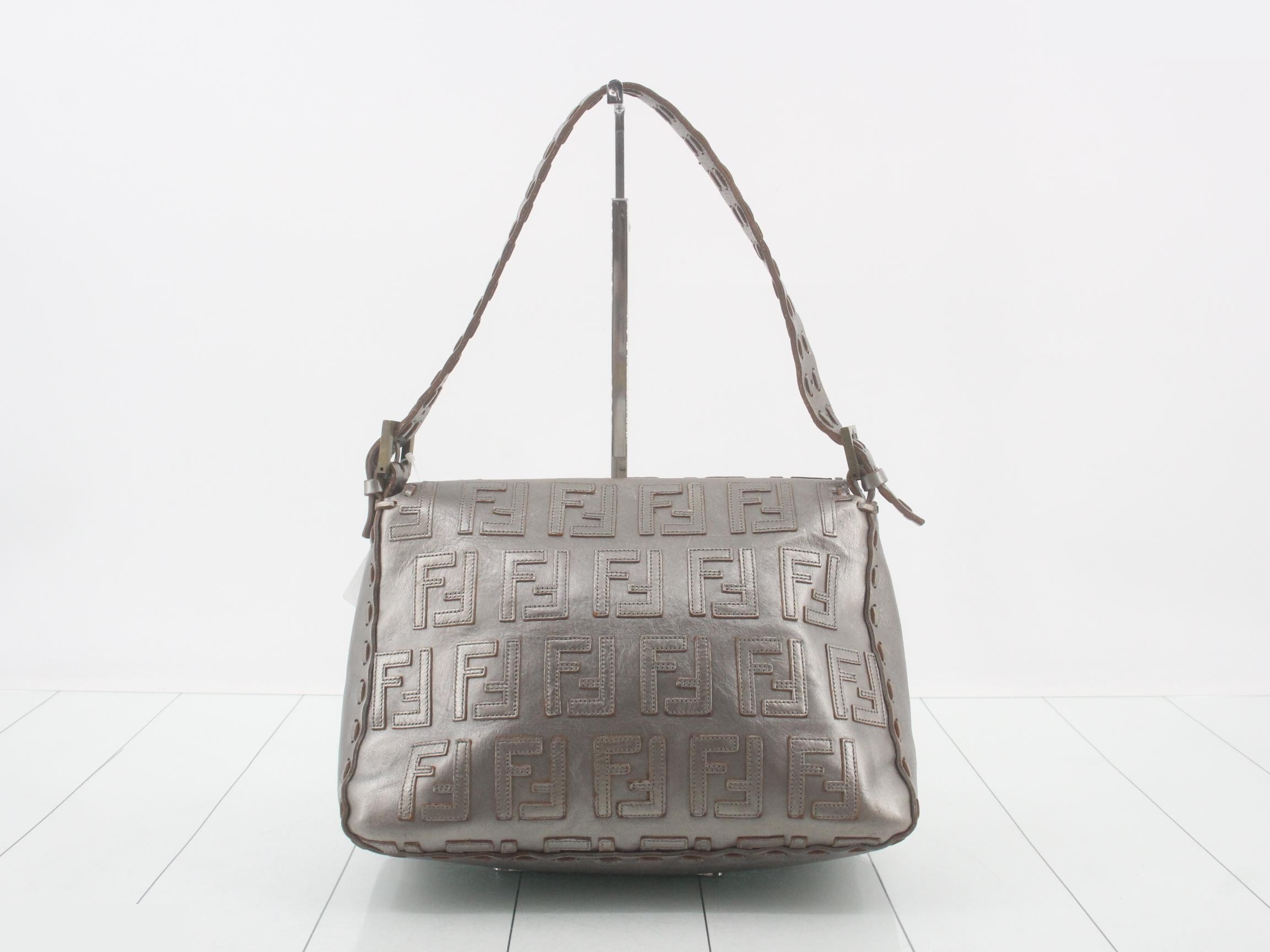 Mamma Baguette Zucca Pattern Leather Semi-Shoulder Bag — view 2