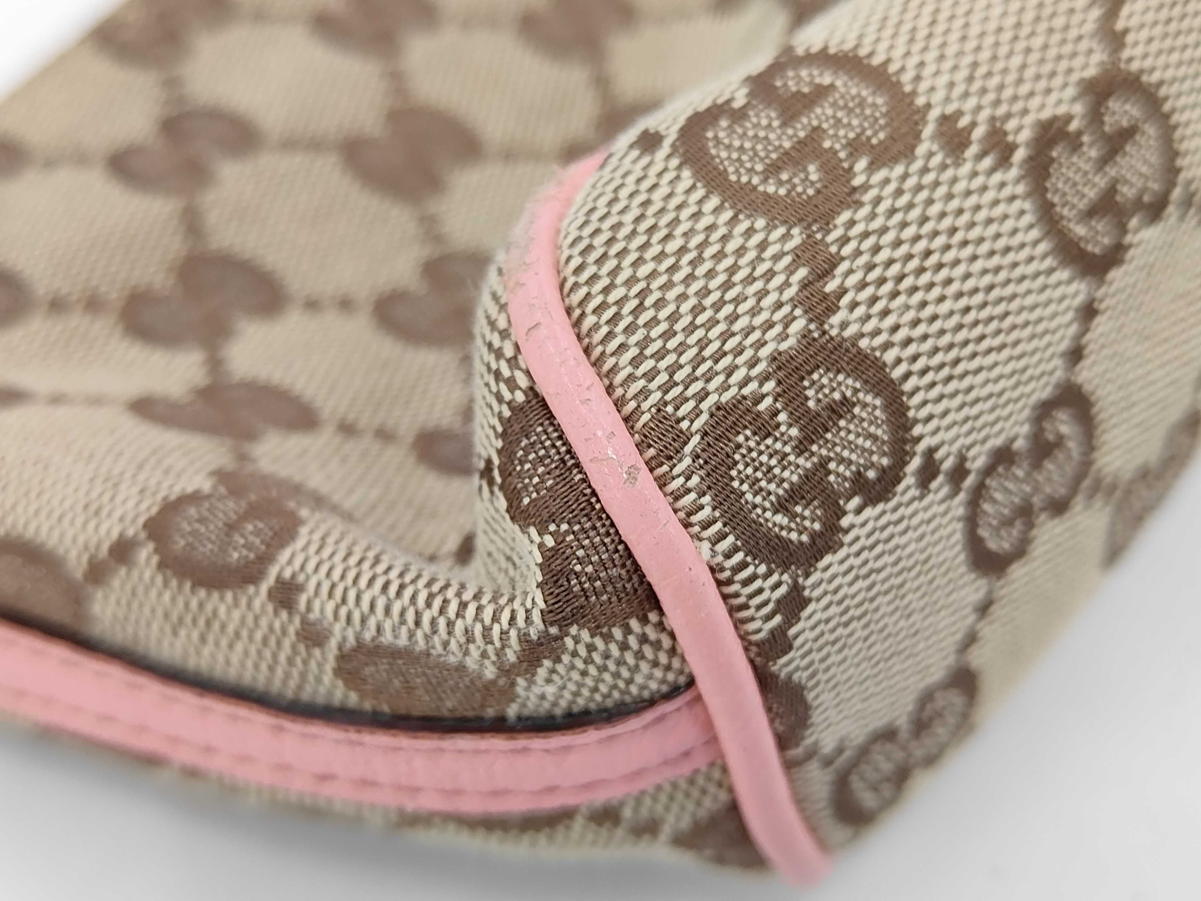 GG Canvas Hand Pouch, Beige x Pink, 07198 (Pouch) — view 3
