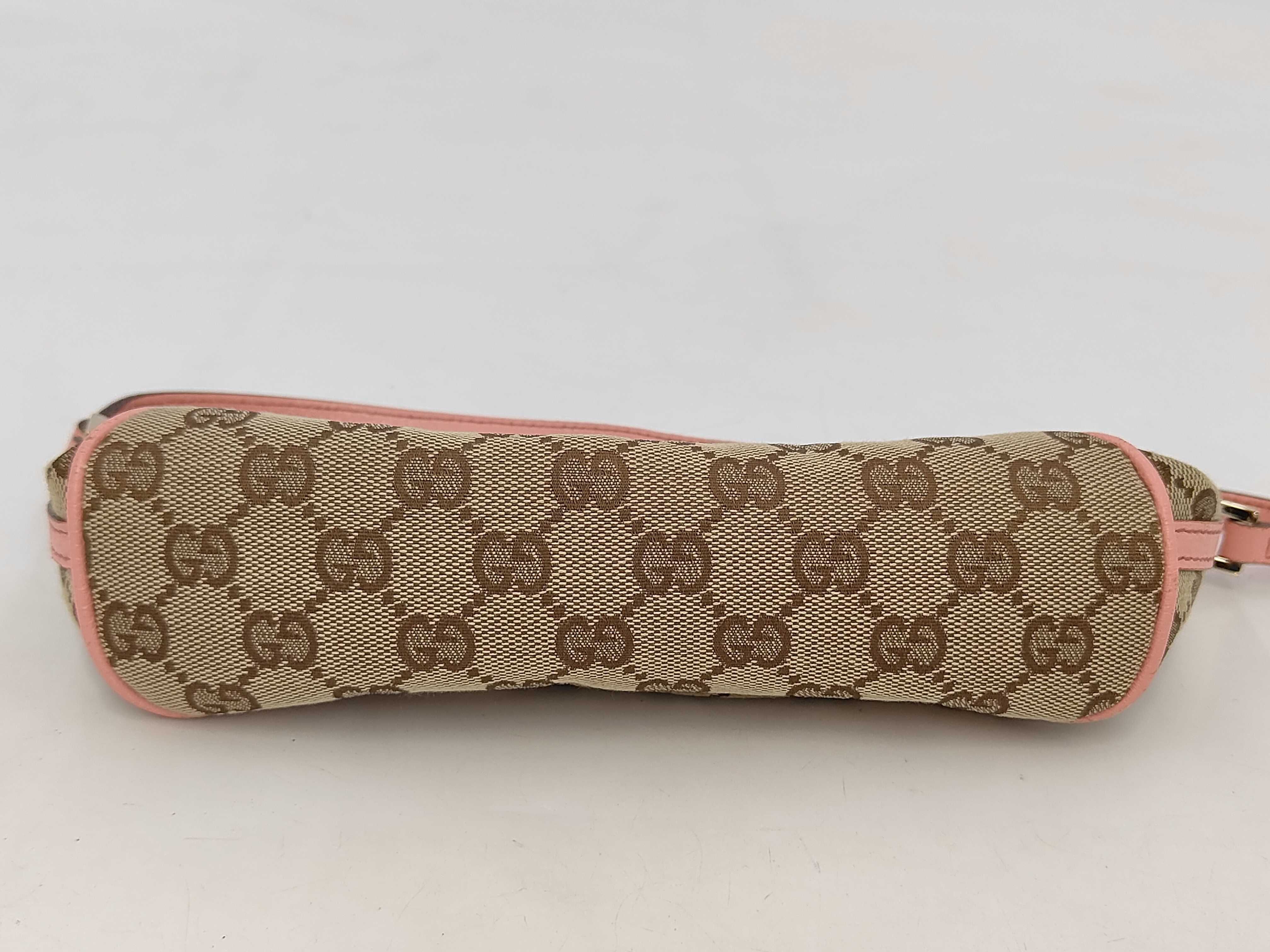 GG Canvas Hand Pouch, Beige x Pink, 07198 (Pouch) — view 4