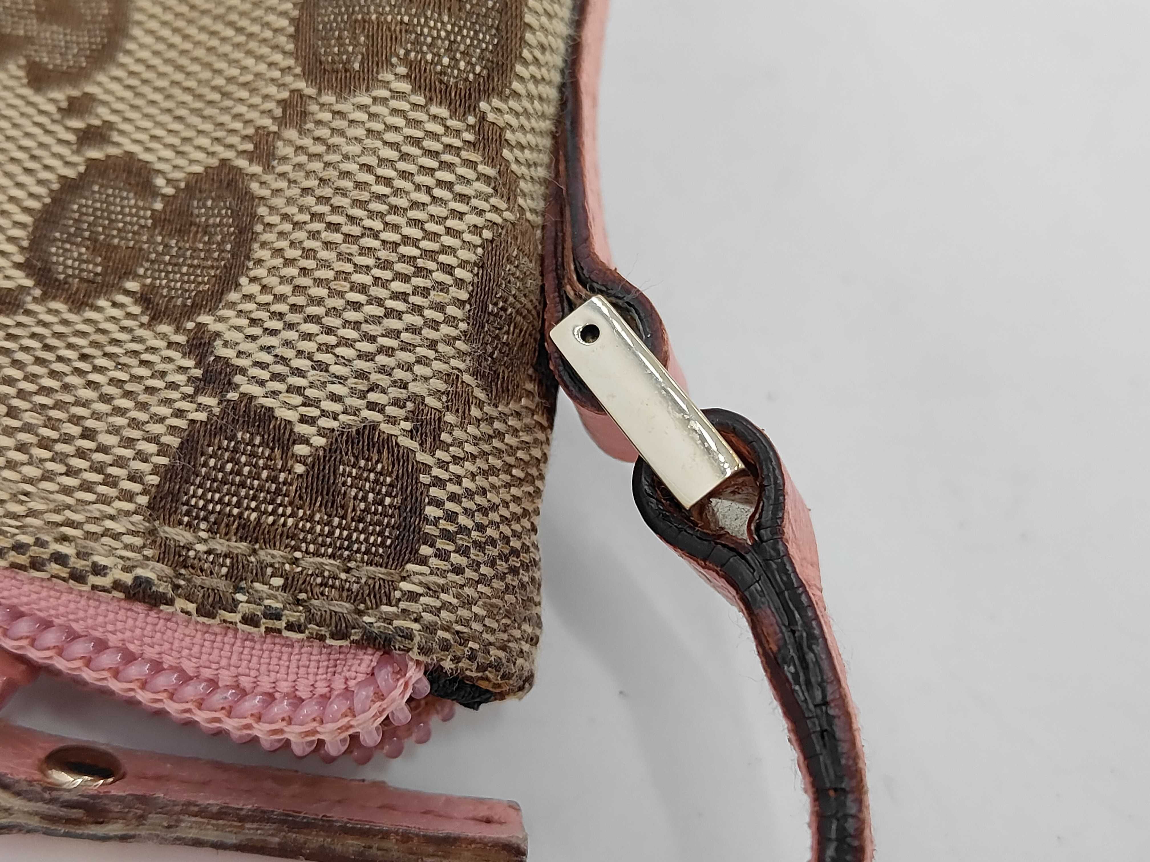 GG Canvas Hand Pouch, Beige x Pink, 07198 (Pouch) — view 7