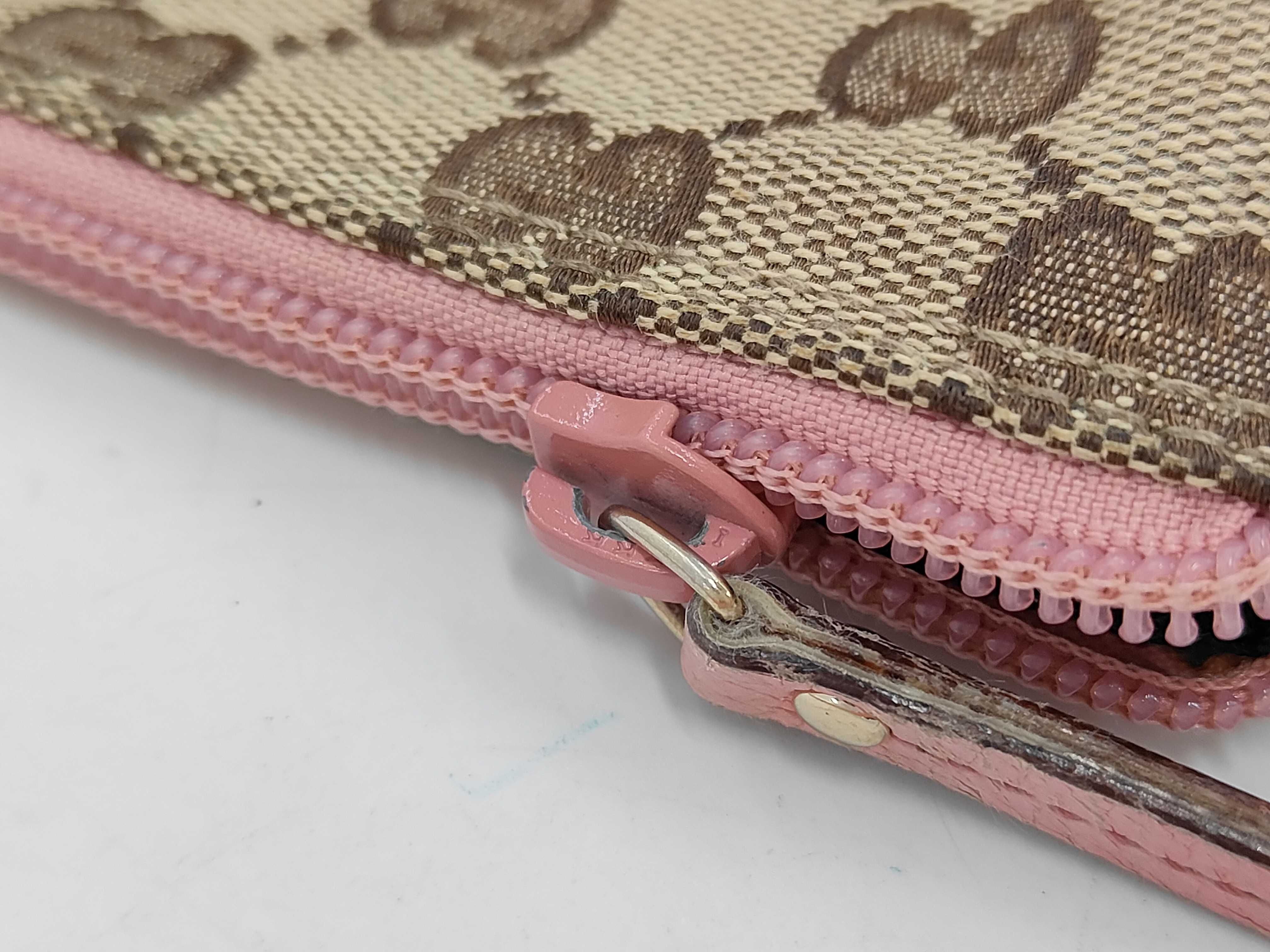 GG Canvas Hand Pouch, Beige x Pink, 07198 (Pouch) — view 8
