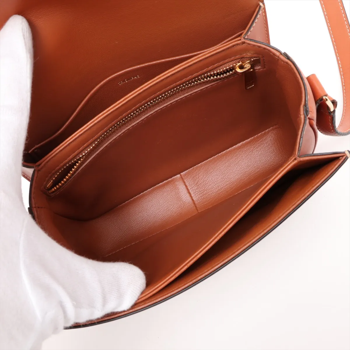 Triomphe Teen PVC x Leather Shoulder Bag, Brown — view 6